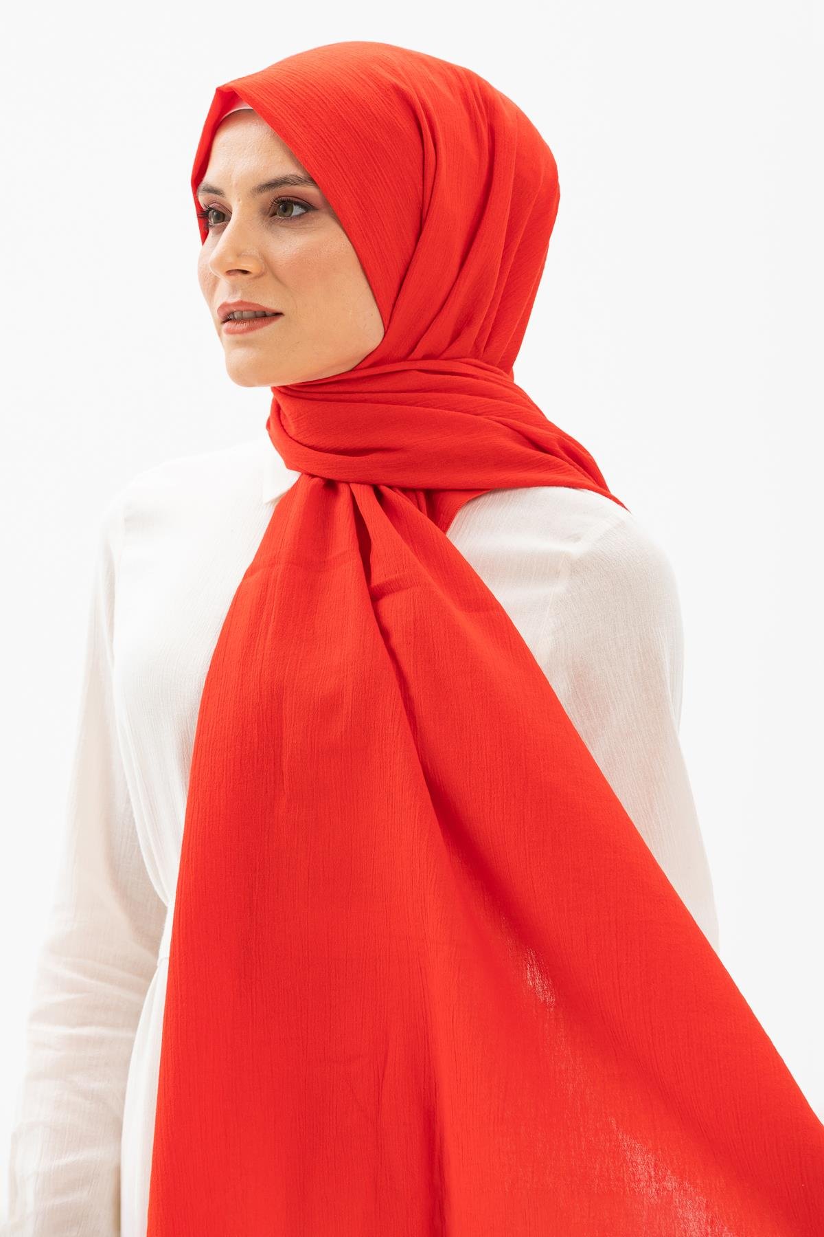 Toptan Şile Bezi Şal Kırmızı