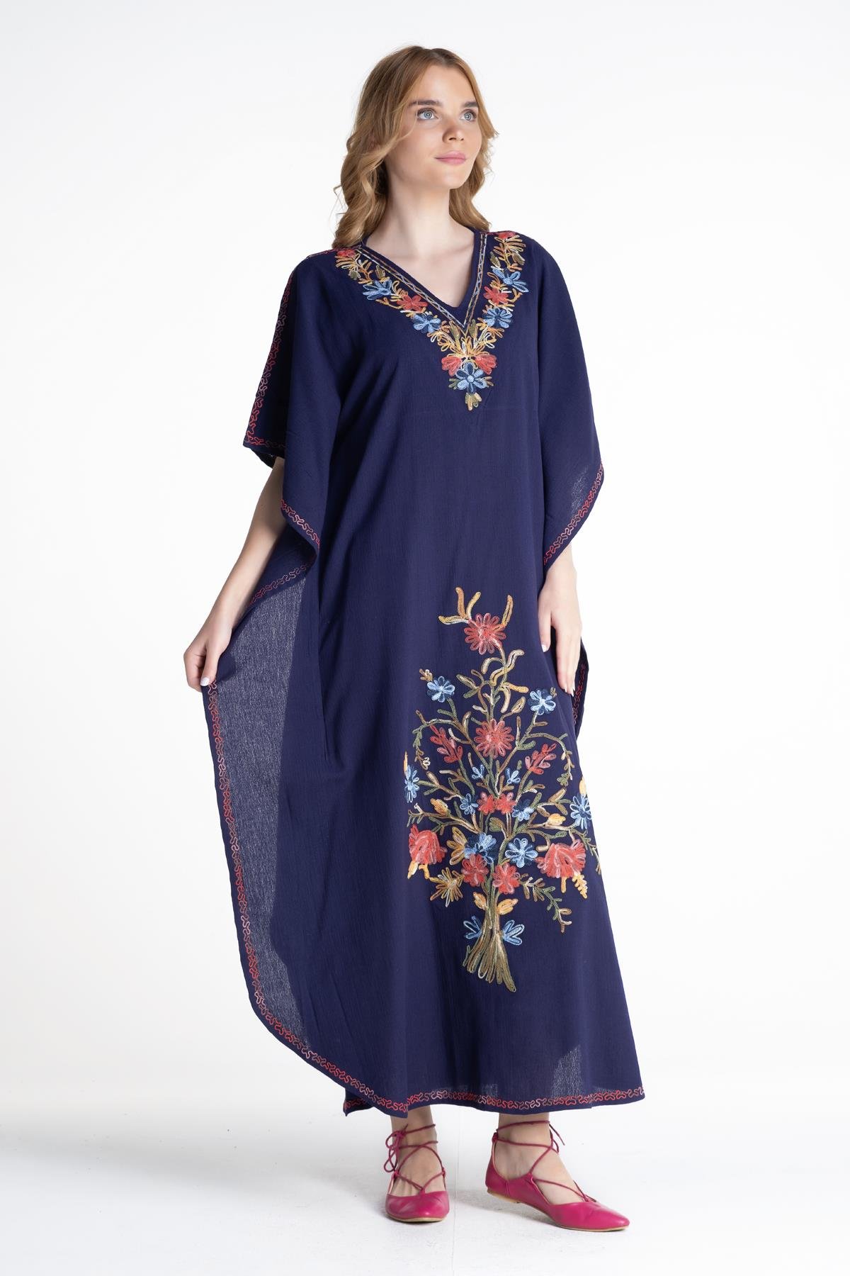 Toptan Tibet Şile Bezi Elbise Mor