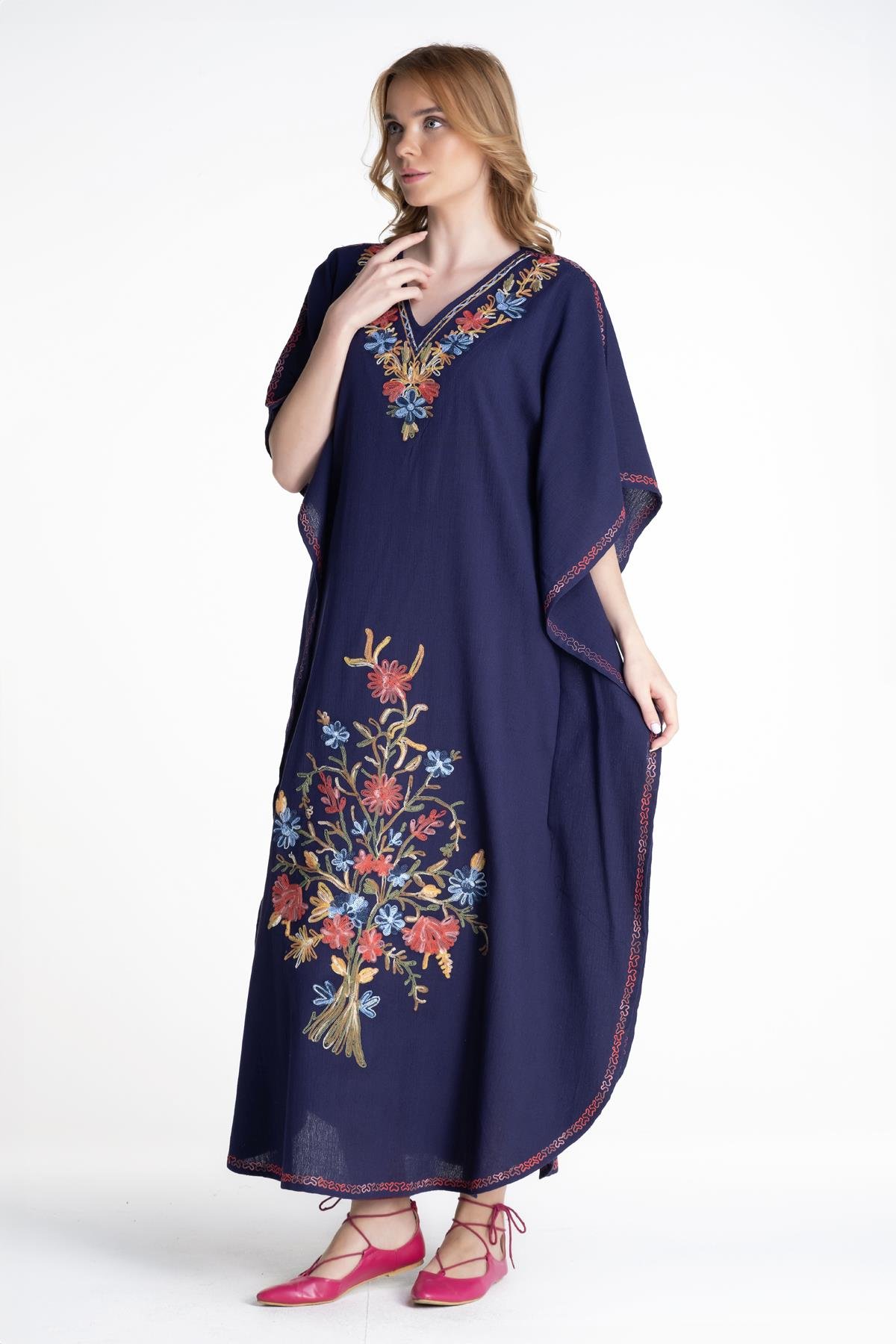 Toptan Tibet Şile Bezi Elbise Mor