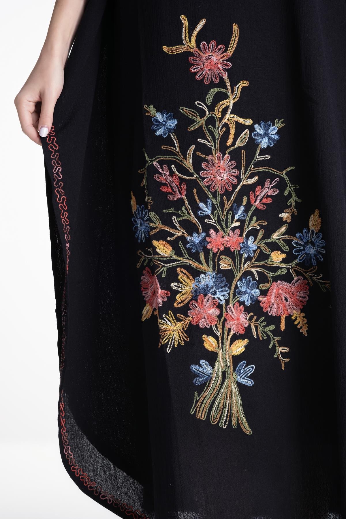 Toptan Tibet Şile Bezi Elbise Siyah