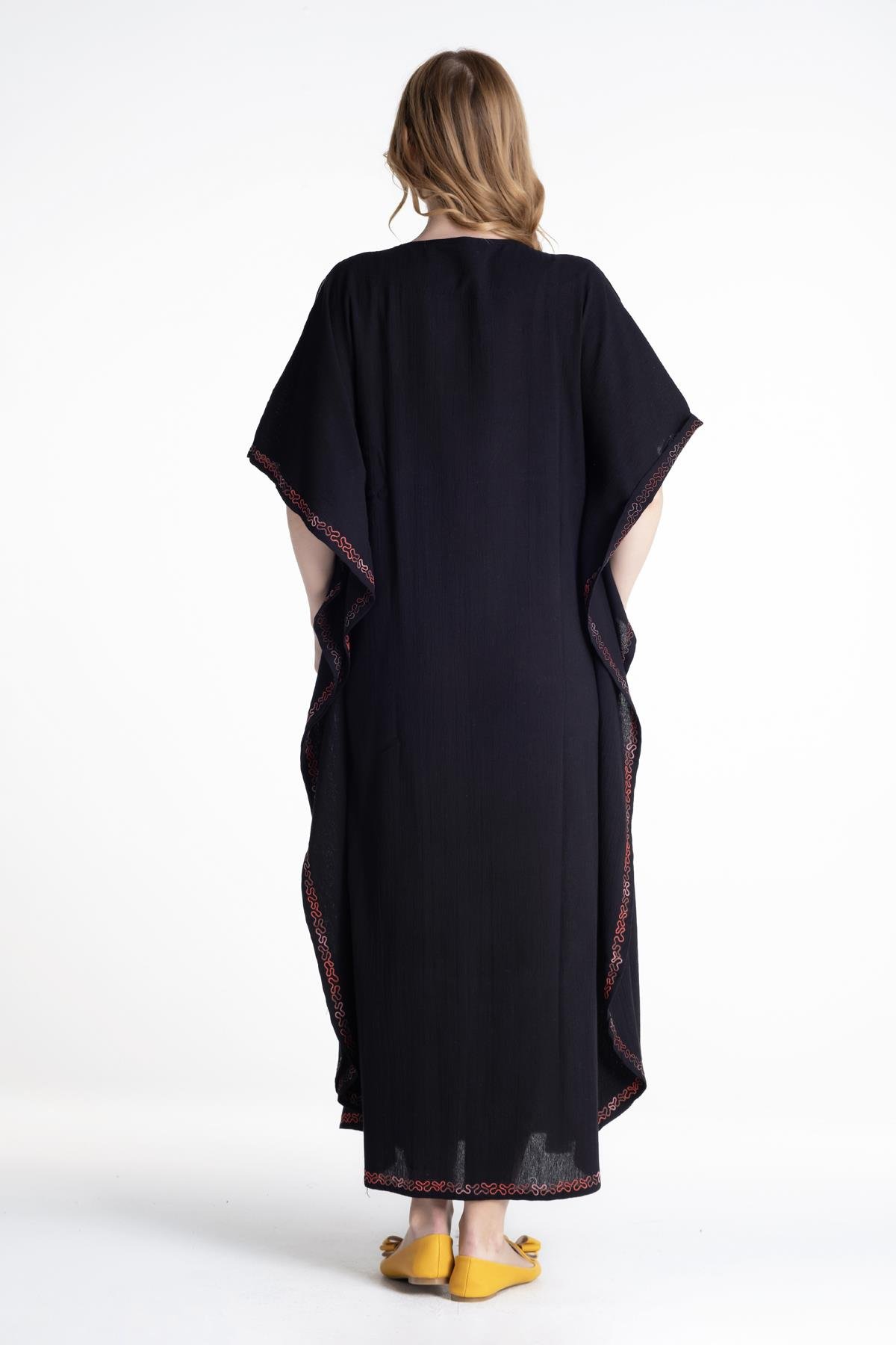 Toptan Tibet Şile Bezi Elbise Siyah