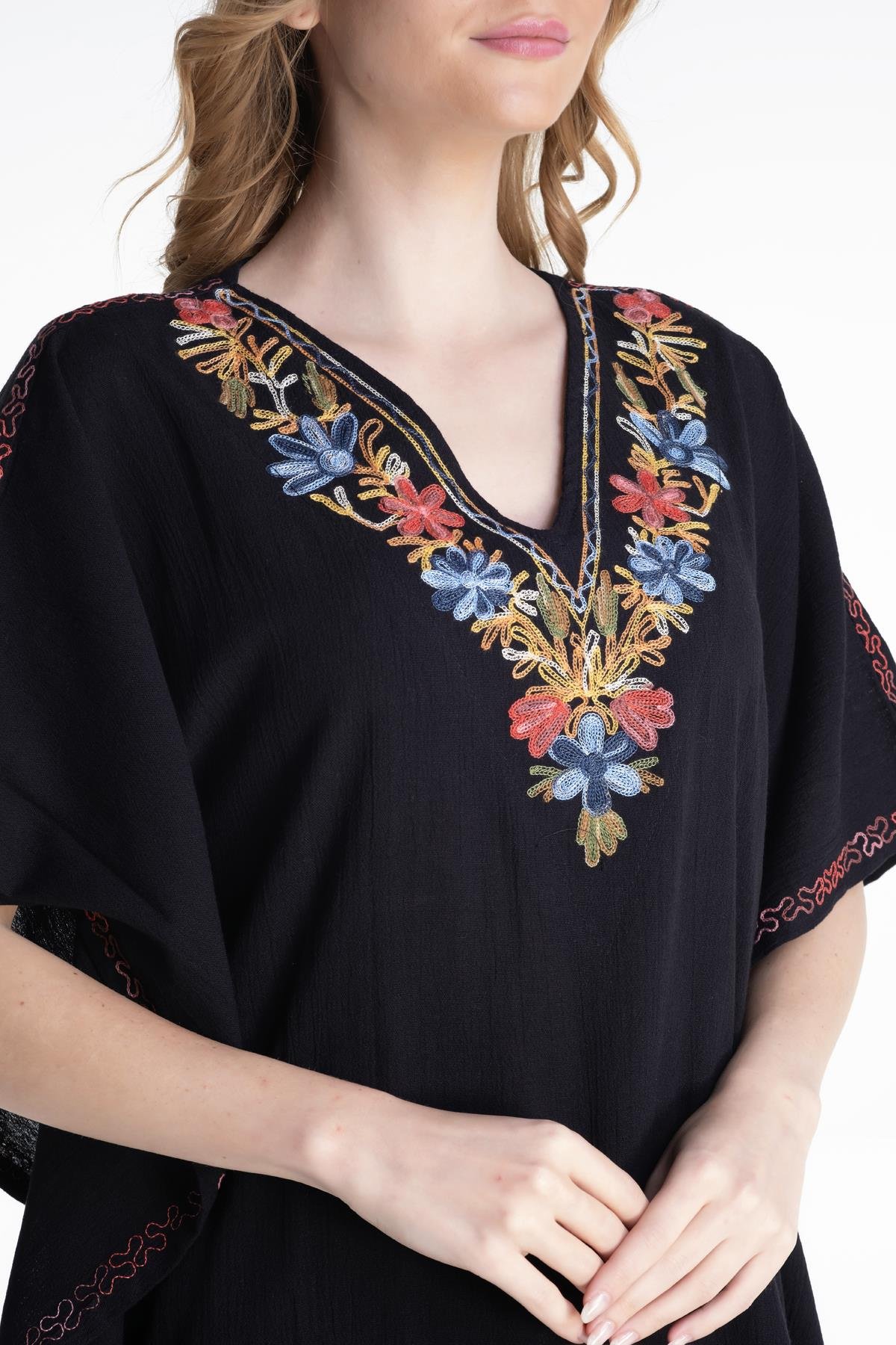 Toptan Tibet Şile Bezi Elbise Siyah