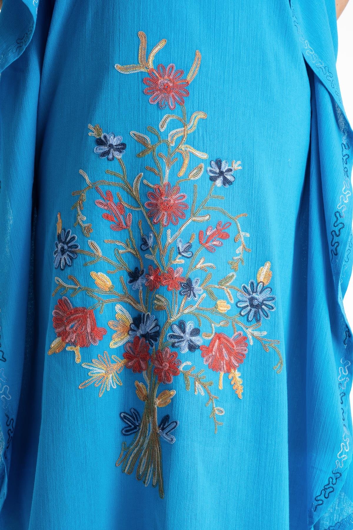 Toptan Tibet Şile Bezi Elbise Turkuaz