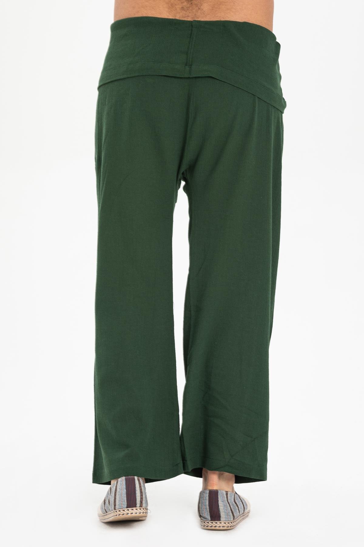Toptan Unisex Şile Bezi Balıkçı Pantolon Yeşil Ysl