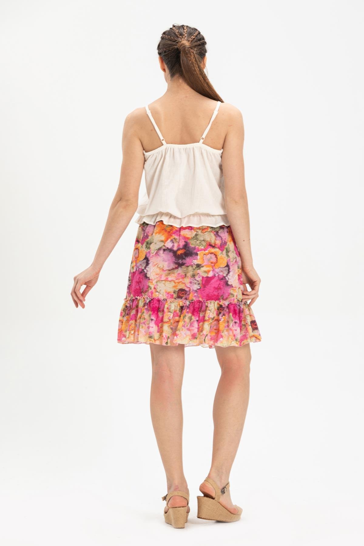 Toptan Vual Nesrin Kısa Etek Pembe Pmb