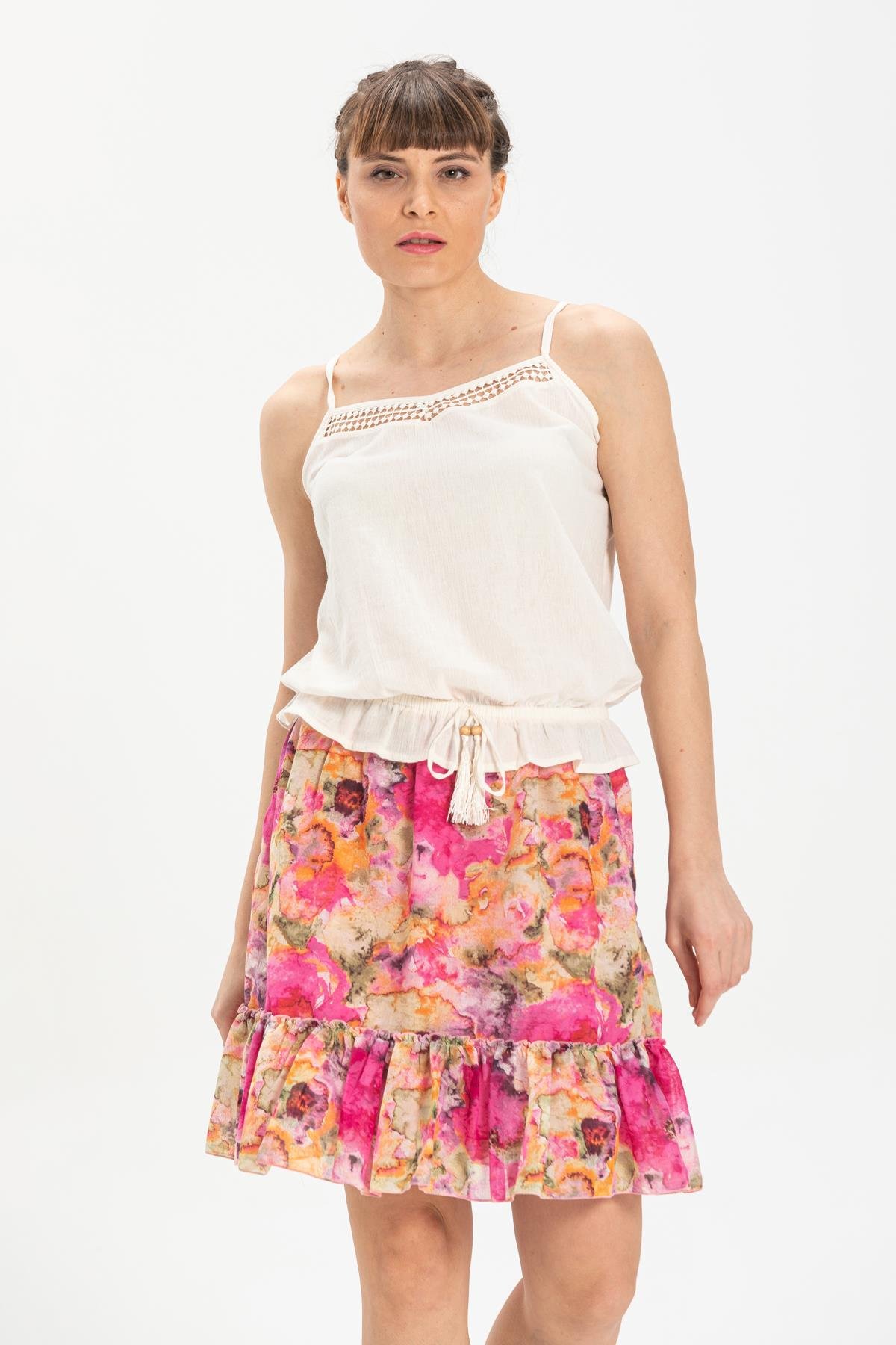 Toptan Vual Nesrin Kısa Etek Pembe Pmb