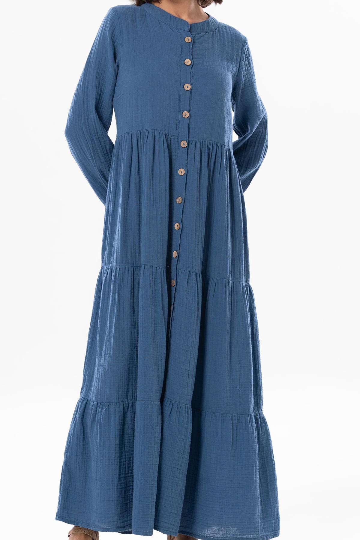 Truvakar Kol Sezen Mevsimlik Müslin Ferace İndigo indg