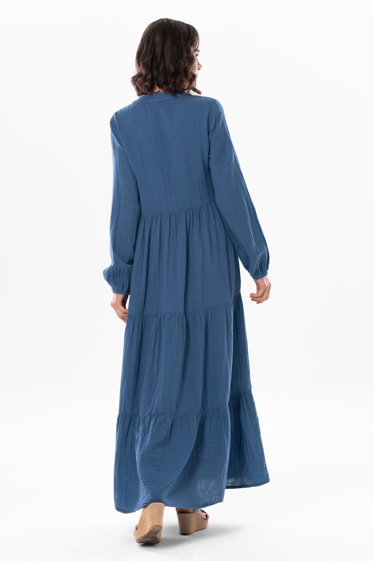 Truvakar Kol Sezen Mevsimlik Müslin Ferace İndigo indg