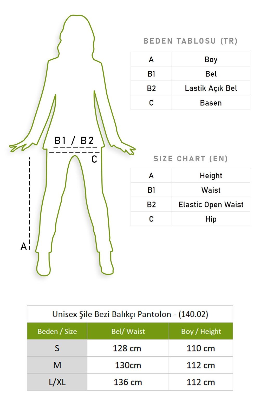 Unisex Şile Bezi Balıkçı Pantolon Beyaz Byz