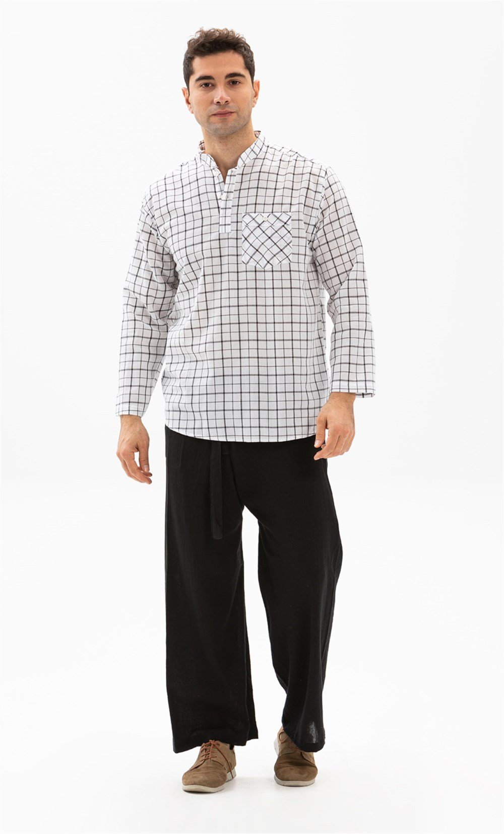 Unisex Şile Bezi Balıkçı Pantolon Siyah Syh