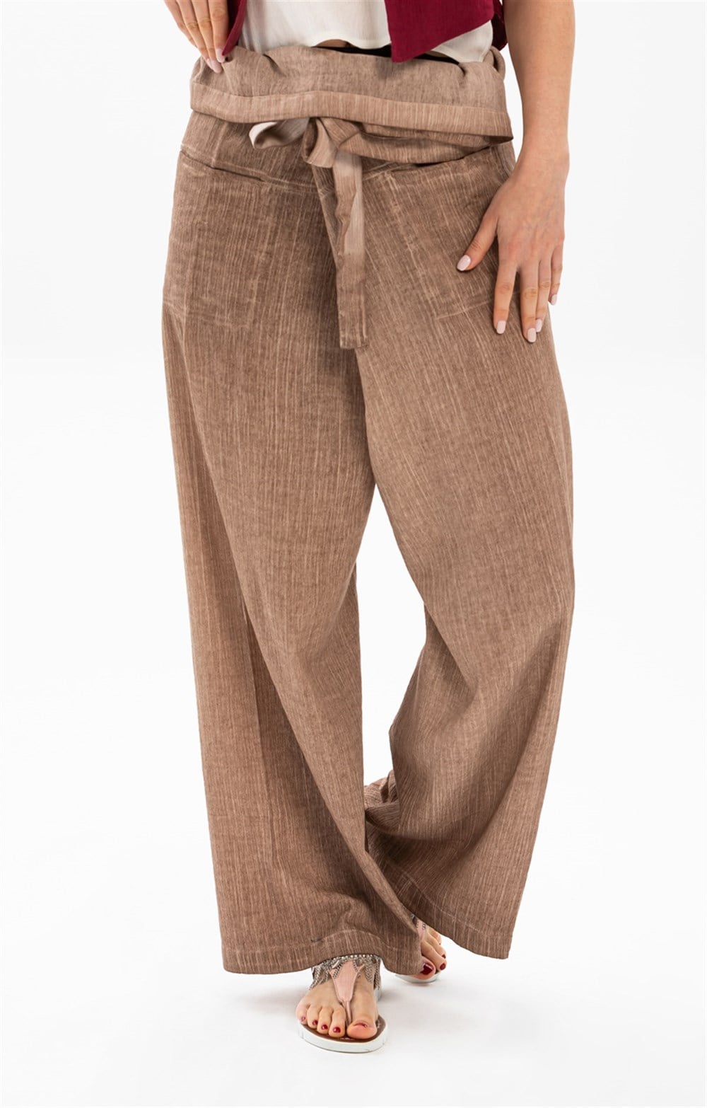 Unisex Şile Bezi Balıkçı Pantolon Toprak Tprk