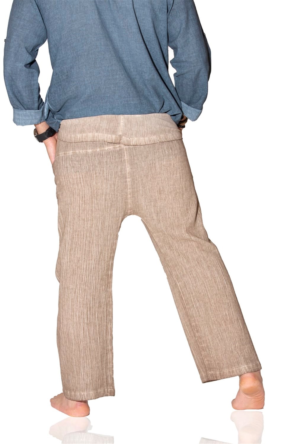 Unisex Şile Bezi Balıkçı Pantolon Toprak Tprk