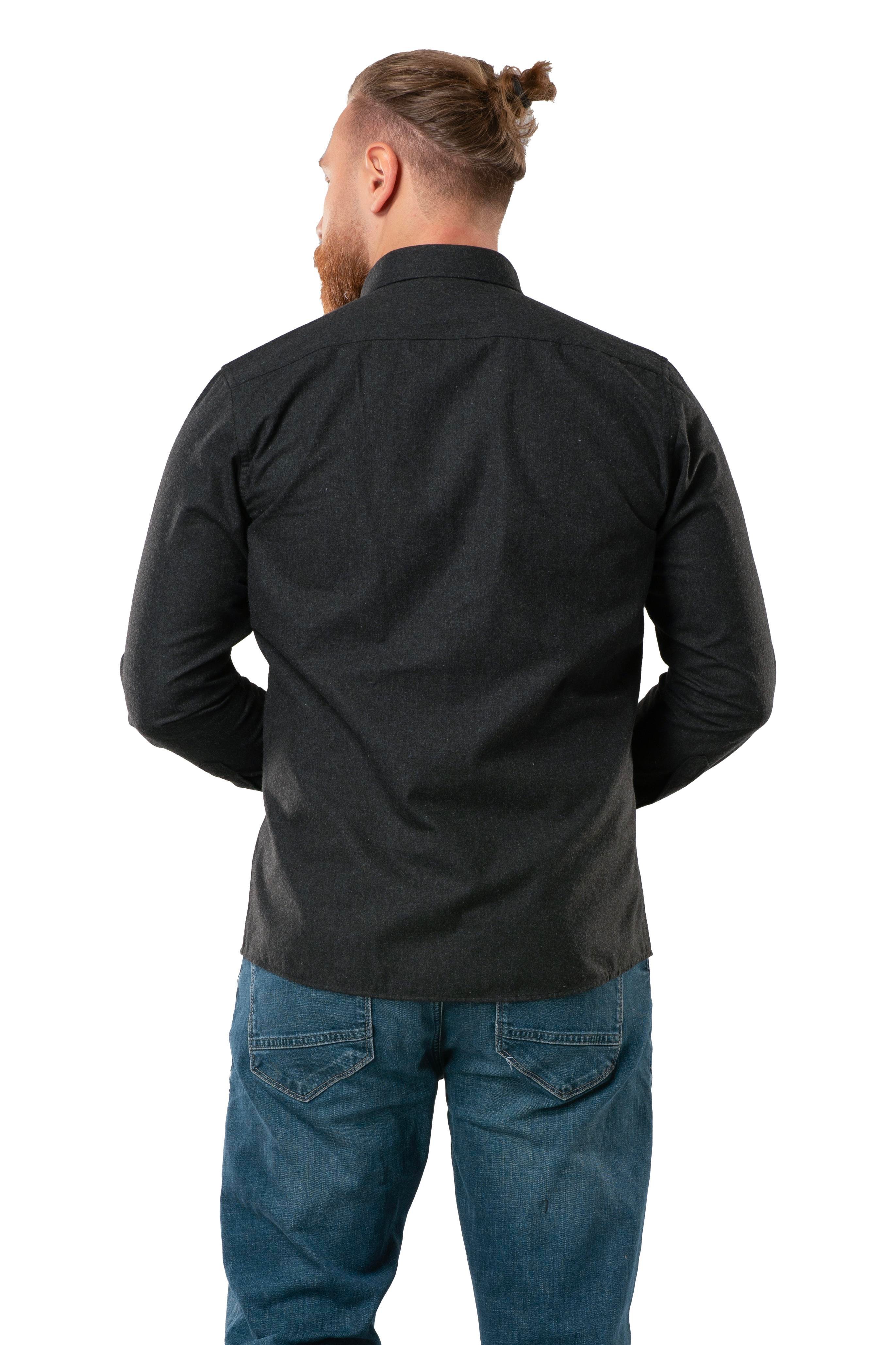 Uzun Kol Oduncu Erkek Pazen Sonbahar ve Kışlık Gömlek Siyah 4006