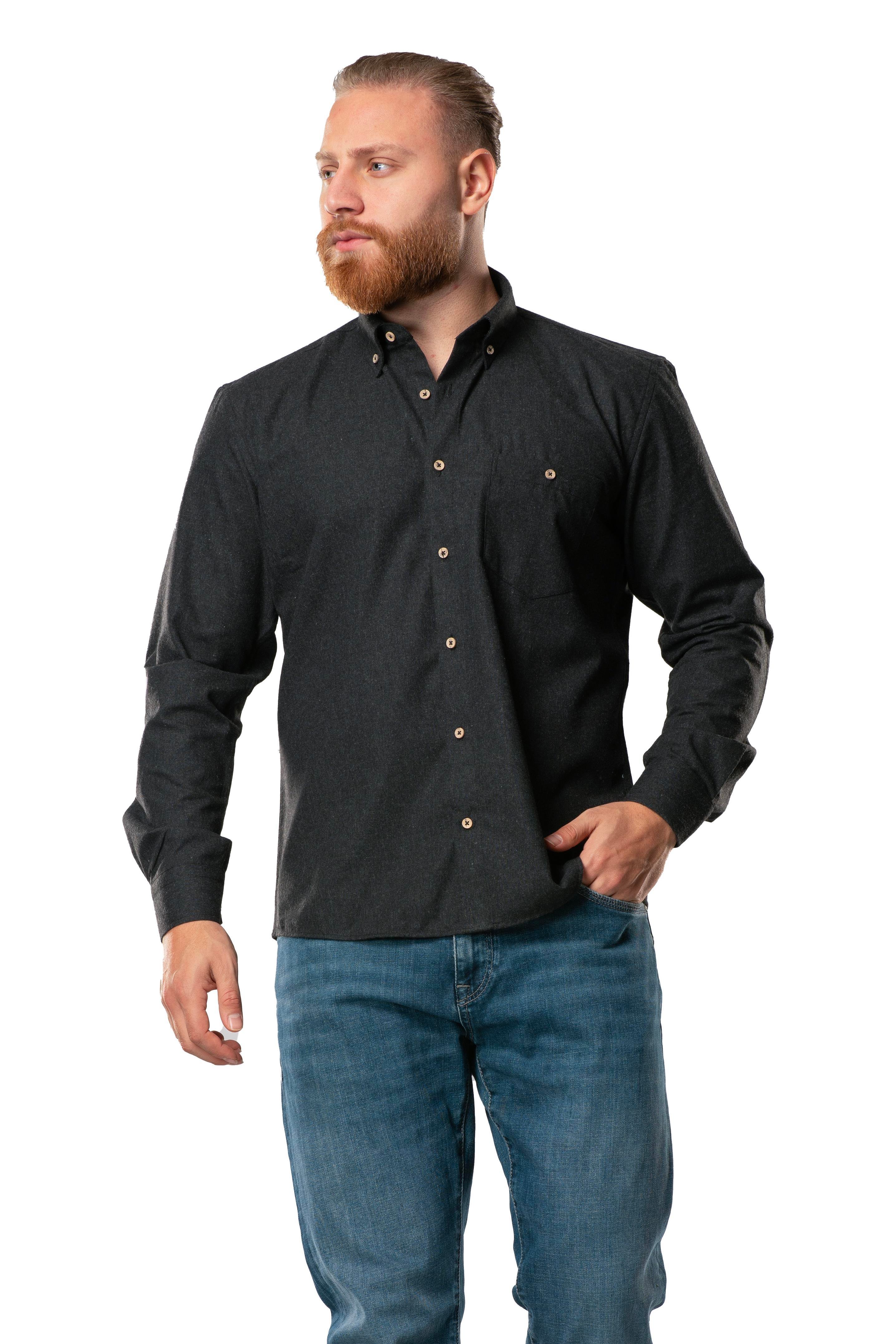 Uzun Kol Oduncu Erkek Pazen Sonbahar ve Kışlık Gömlek Siyah 4006