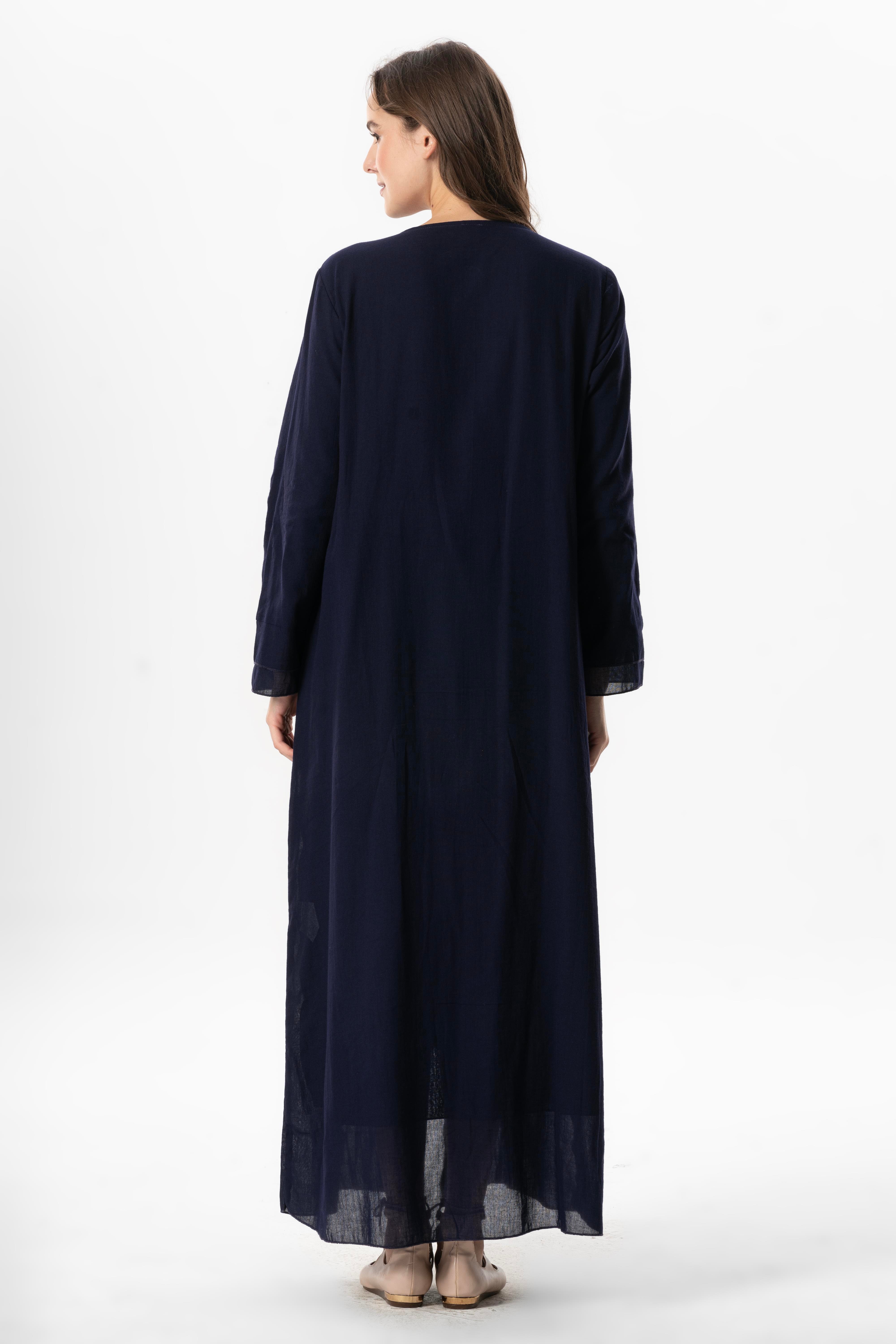 Uzun Kol Vual Tülay Nervürlü Yazlık Ferace Mor Mor