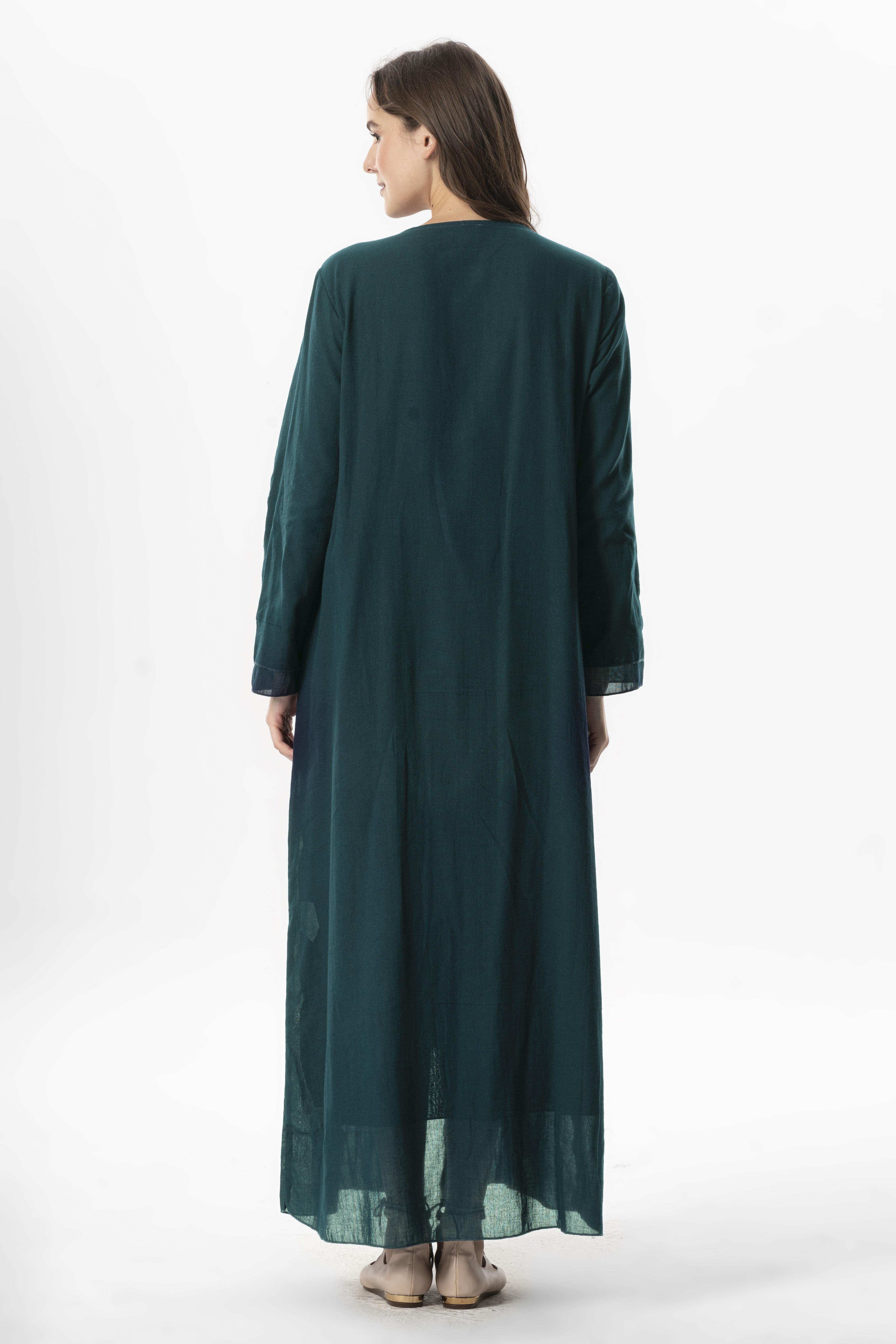 Uzun Kol Vual Tülay Nervürlü Yazlık Ferace Petrol Ptrl