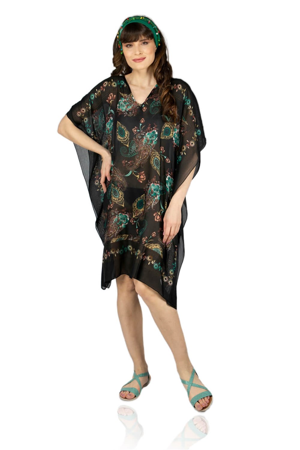 Verda Vual Tunik Otantik Desen Siyah