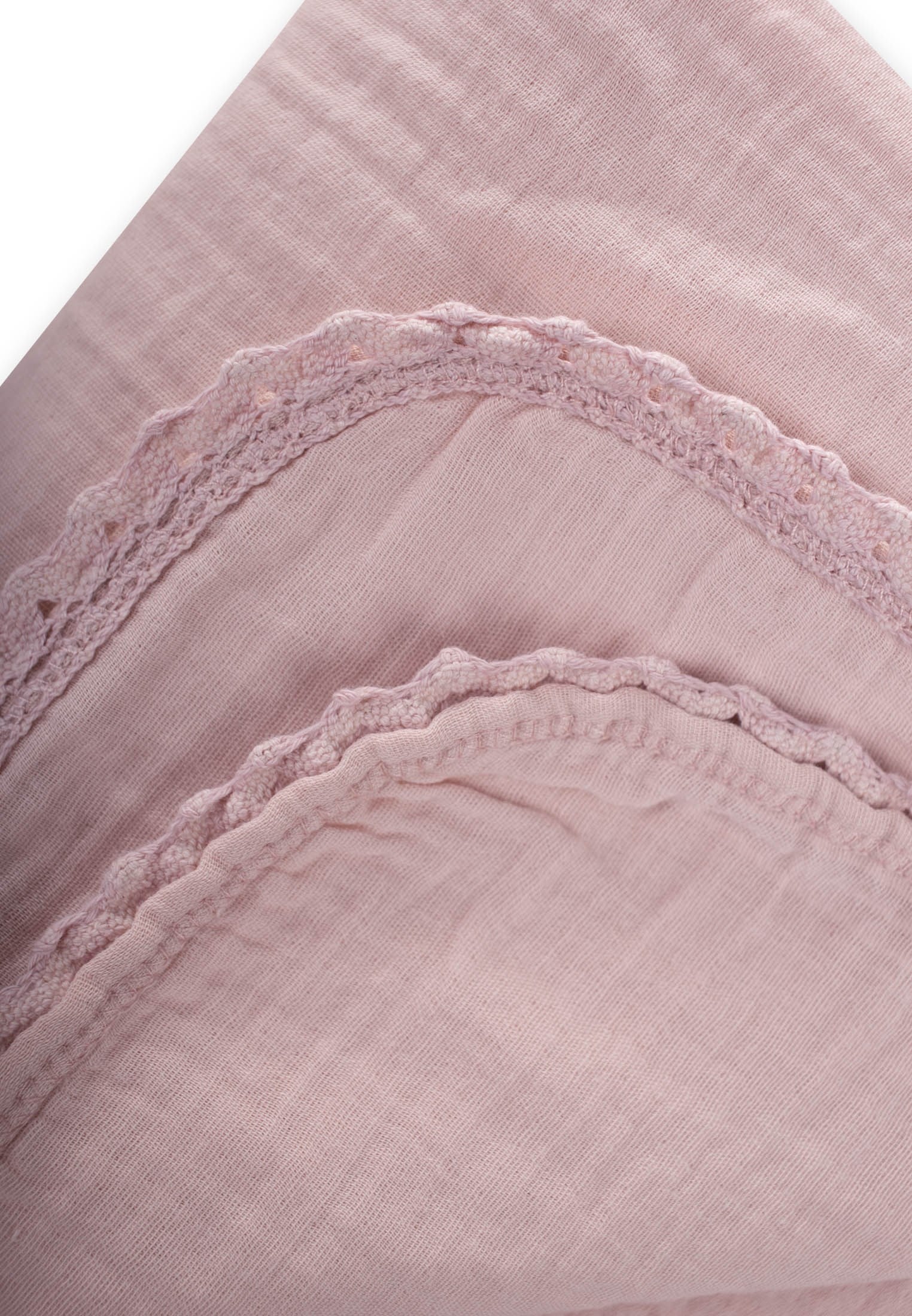 CigitÇiftkat Ponpon Şeritli Müslin Bebek Battaniyesi100X100 cm +/- 3 cm Pudra Pembe