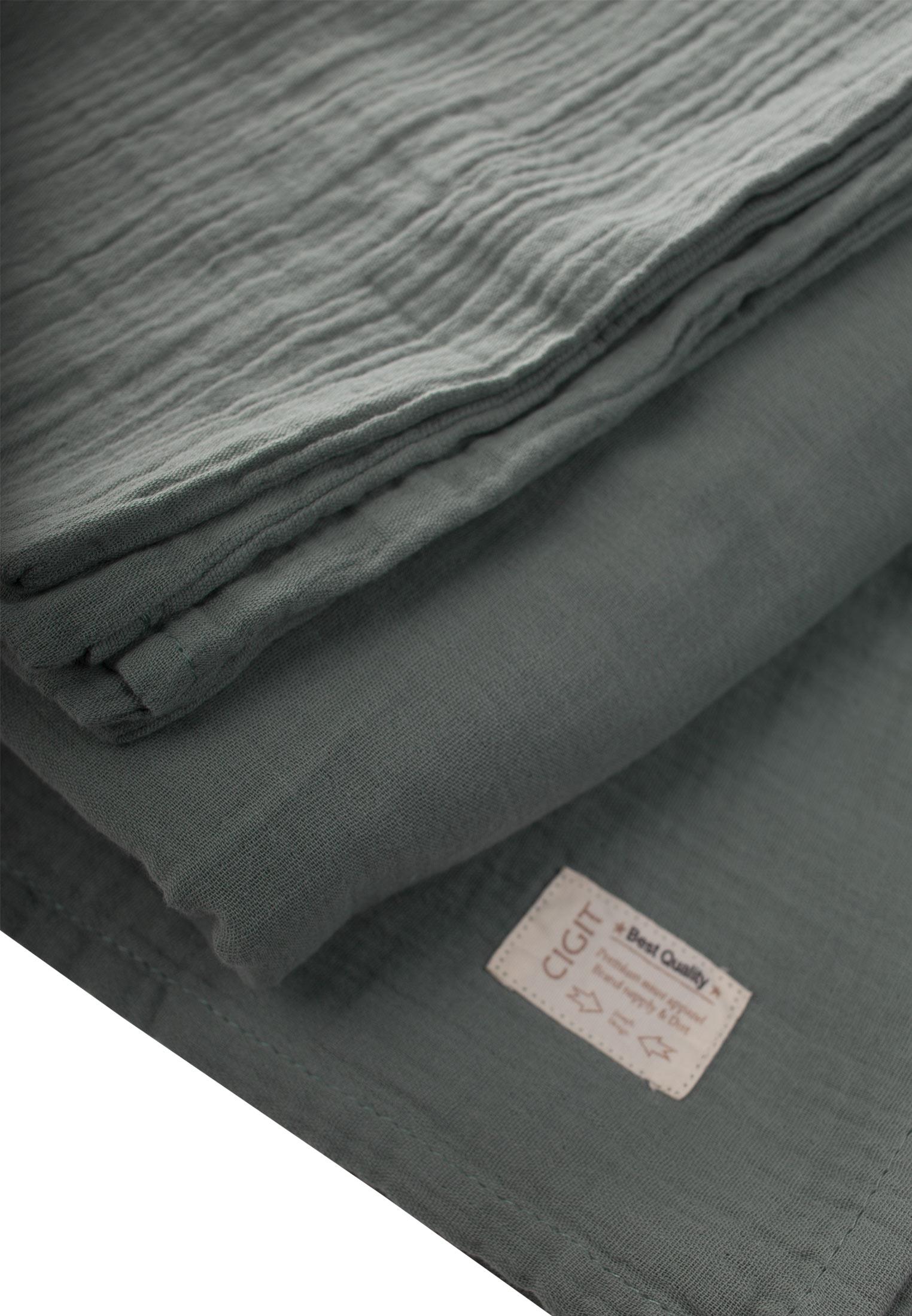 CigitKeseli Müslin Nevresim Takımı 100X135 cm +/ - 3cm Çarşaf 120X150 Yastık 35X45 cm ÇAĞLA YEŞİLİ