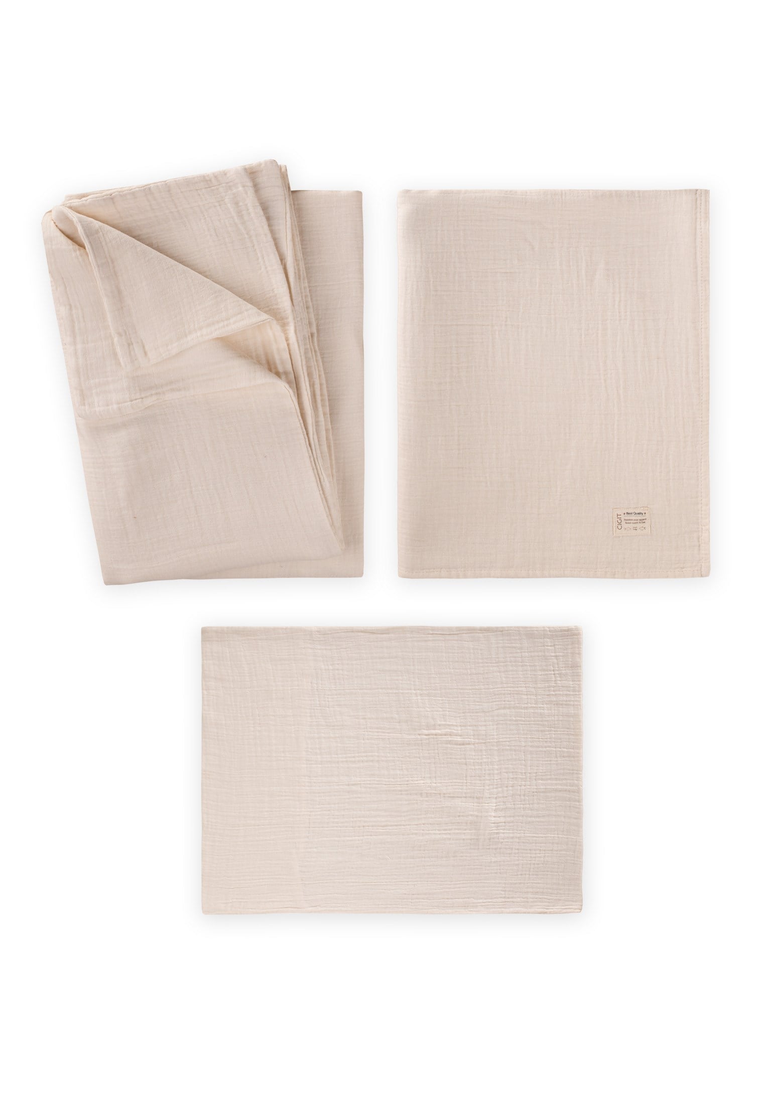 CigitKeseli Müslin Nevresim Takımı 100X135 cm +/ - 3cm Çarşaf 120X150 Yastık 35X45 cm HAM