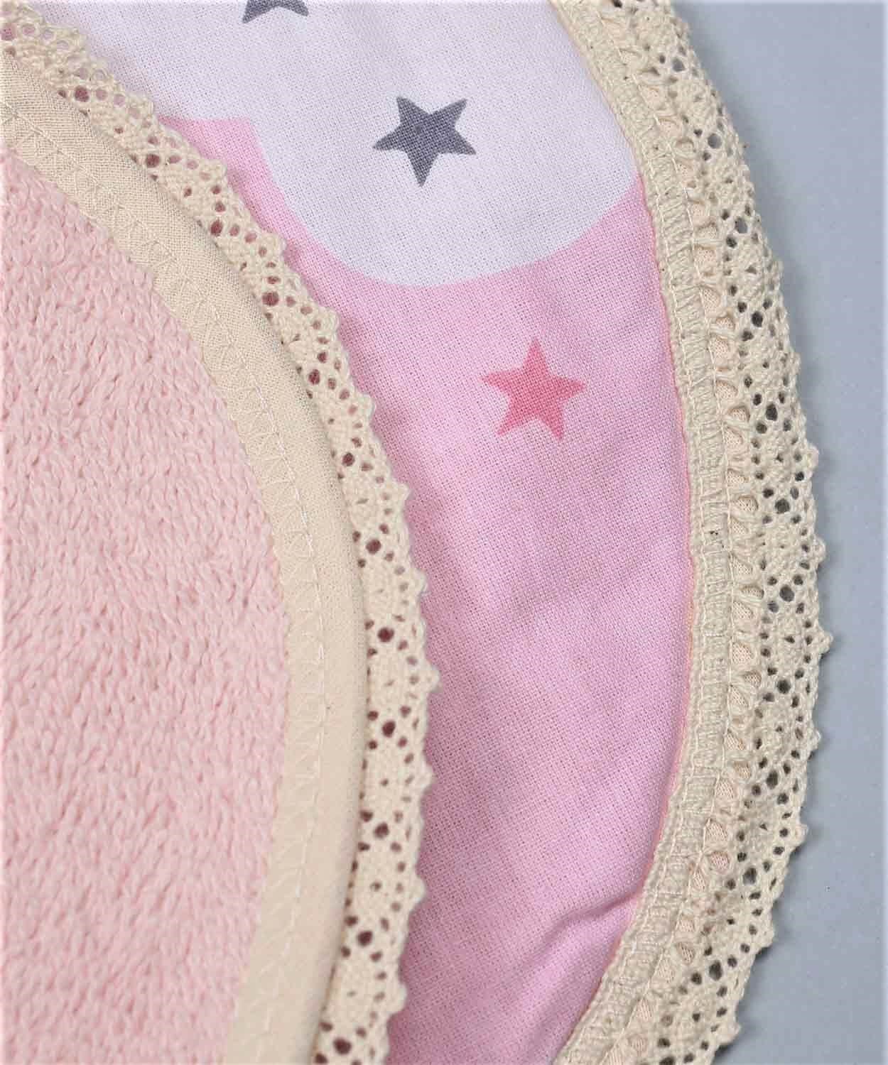 100135-146CigitBrodeli Bağlamalı Mama Önlüğü Bulut Pembe