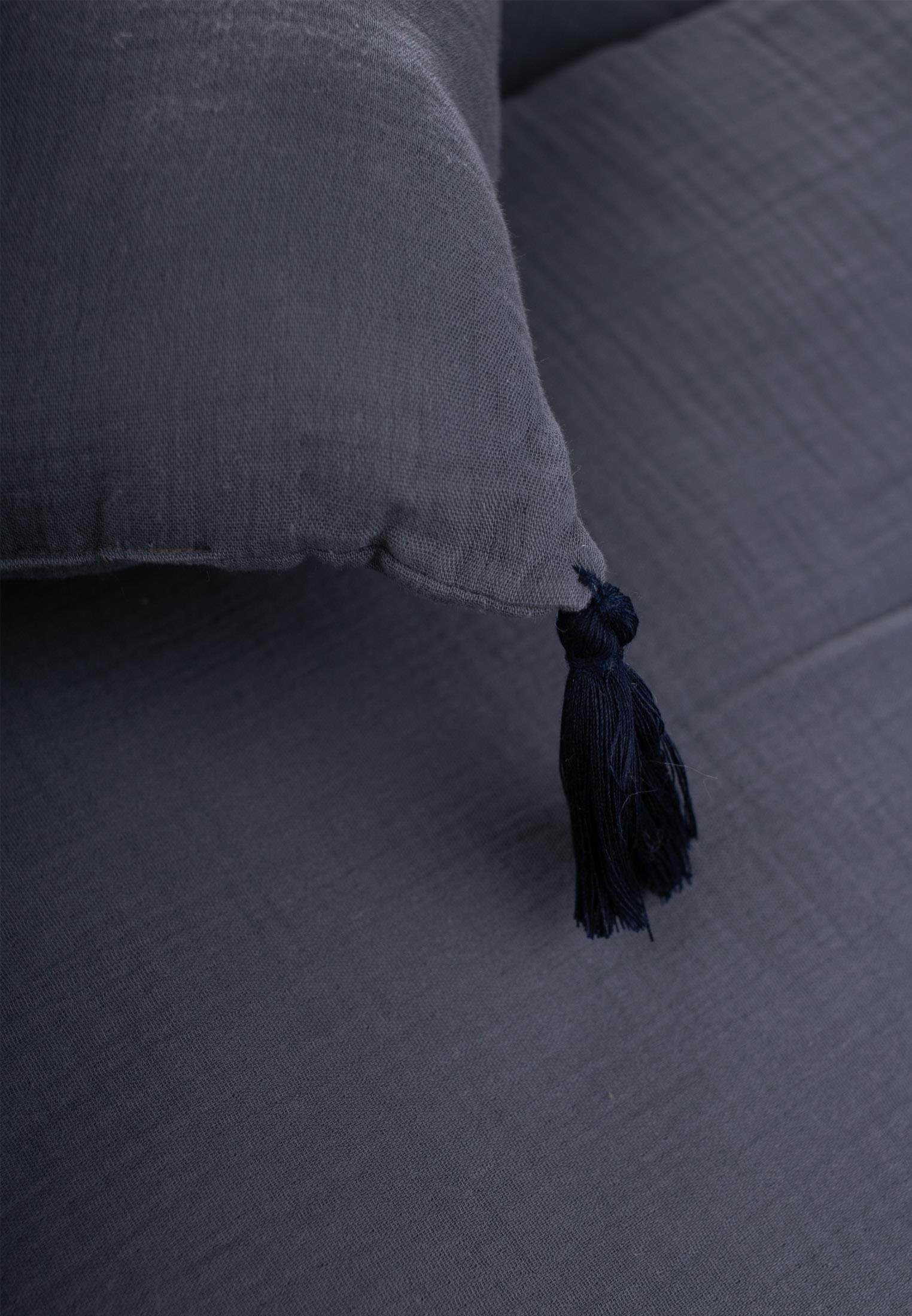 CigitMüslin Bebek Yatak Koruma Yastık Seti (Yıkanmıştır) 32X180 cm +/- 2 cm ANTRASİT