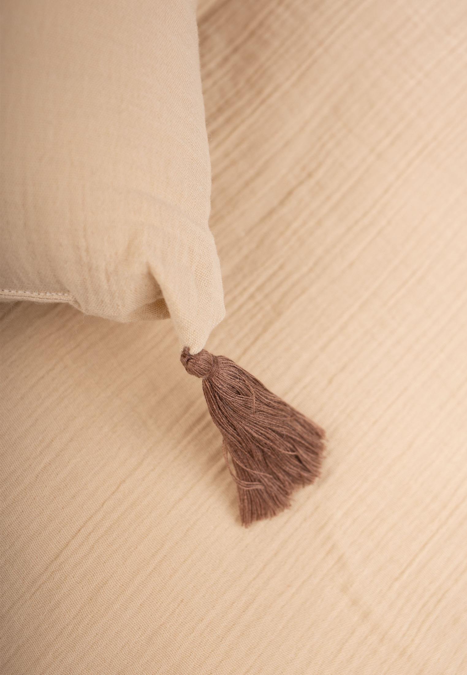 CigitMüslin Bebek Yatak Koruma Yastık Seti (Yıkanmıştır) 32X180 cm +/- 2 cm KUM