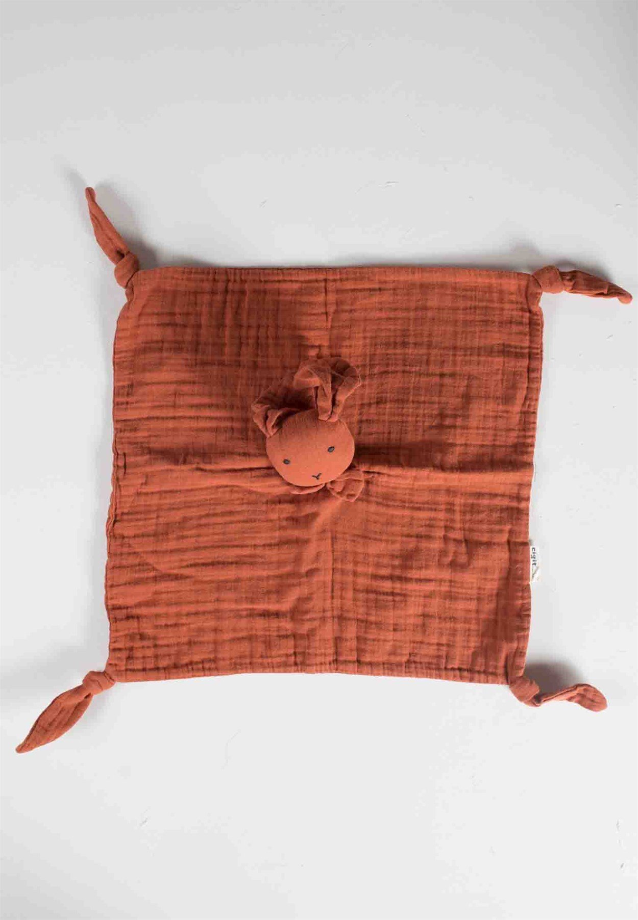 100176 - 1400CigitTavşan Müslin Uyku Arkadaşı (Yıkanmıştır) 40X40 cm Rust