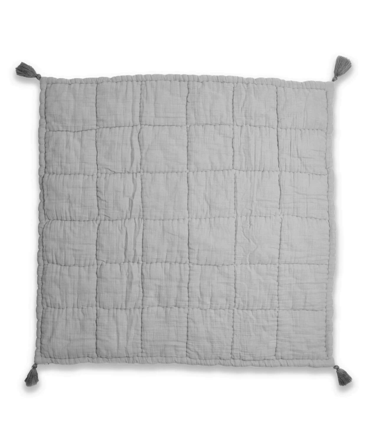 100180-24CigitMüslin Çocuk Oyun Minderi (Yıkanmıştır) 100X100 cm Gri