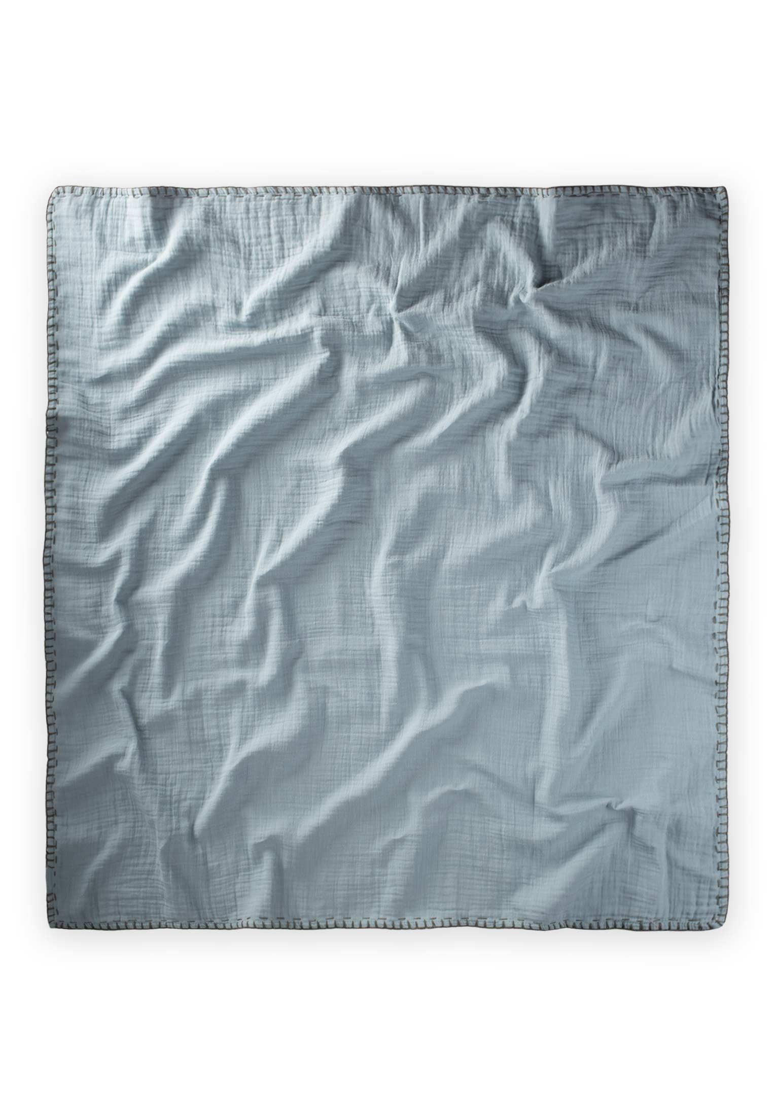 CigitMüslin Çift Taraflı El İşili Bebek Battaniye (Yıkanmıştır) 100X100 cm LEYLAK AGUA