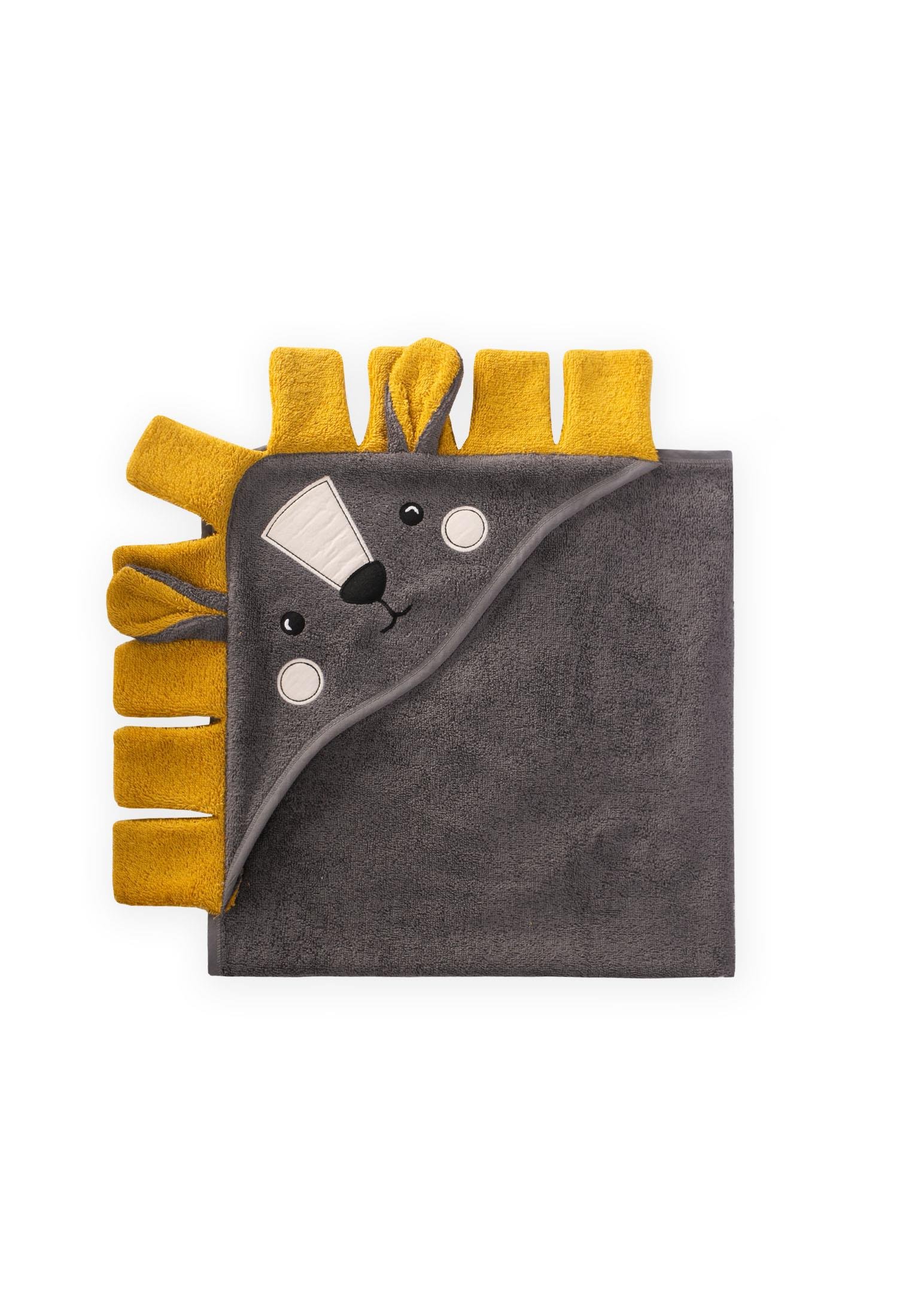 CigitAslan Figürlü Bebek Havlu 75x75 cm Füme