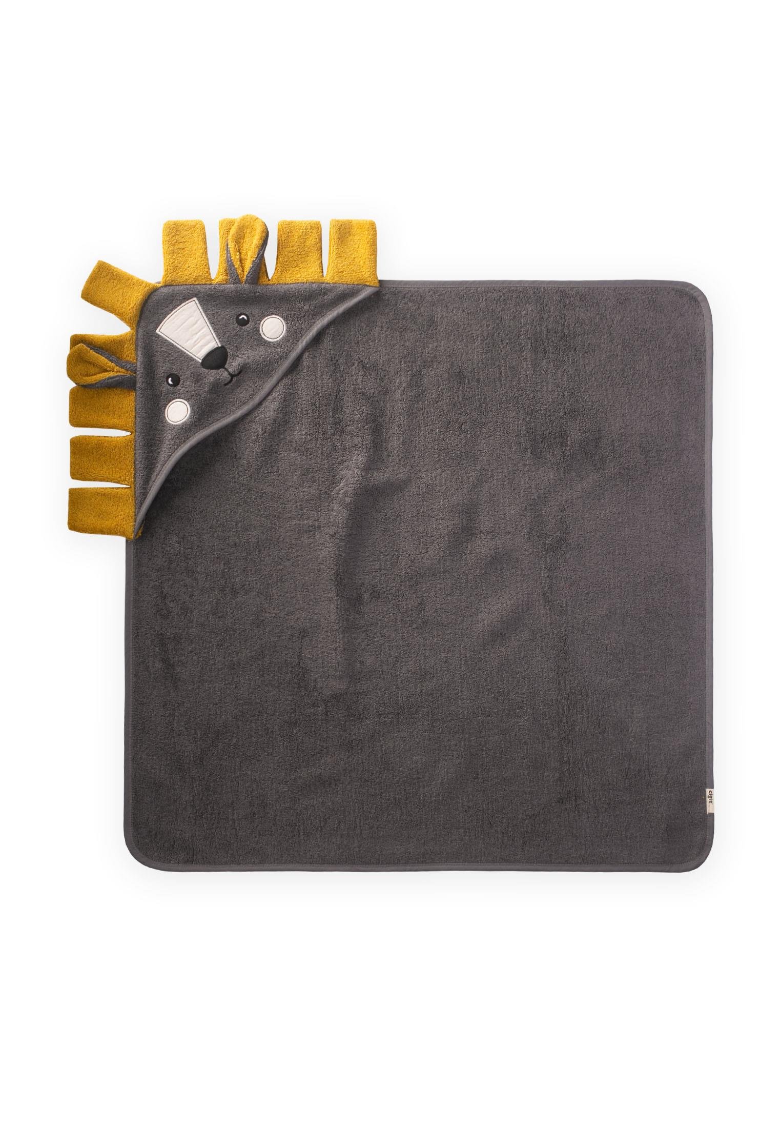 CigitAslan Figürlü Bebek Havlu 75x75 cm Füme