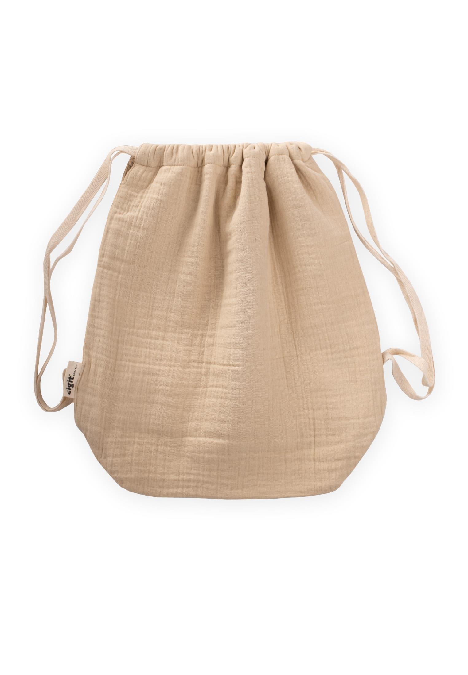 CigitMüslin Çocuk Sırt Çantası 28X30 cm KUM