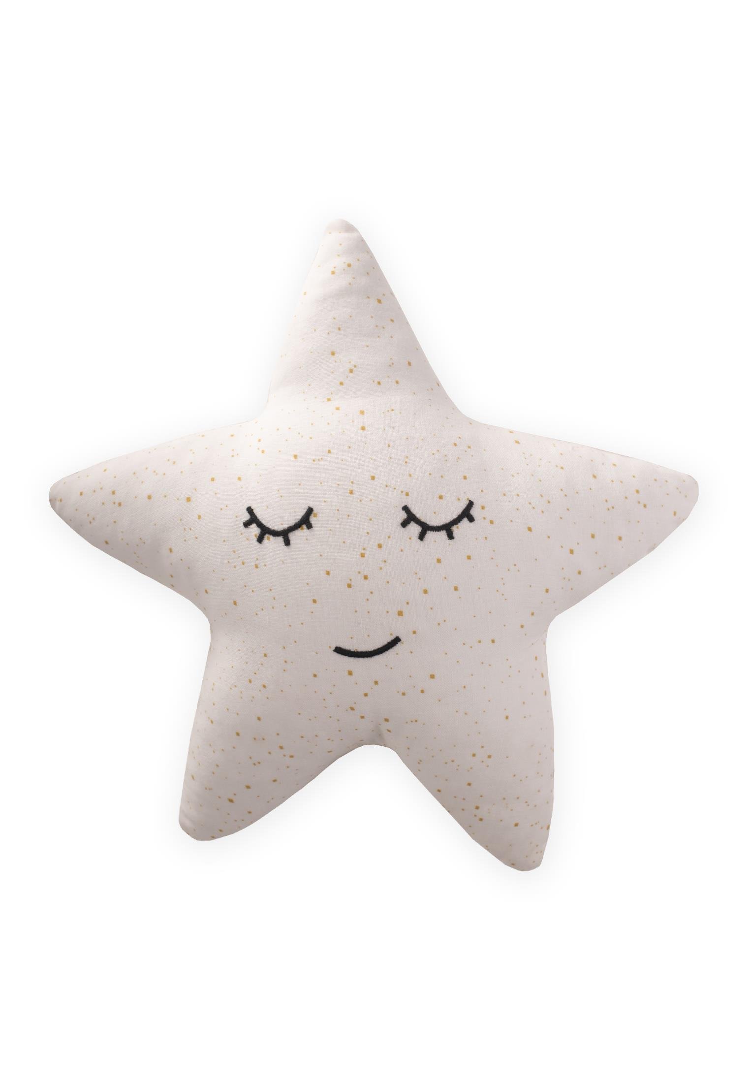 CigitVarak Baskılı Yıldız Süs Bebek Yastık 35X35 cm EKRU