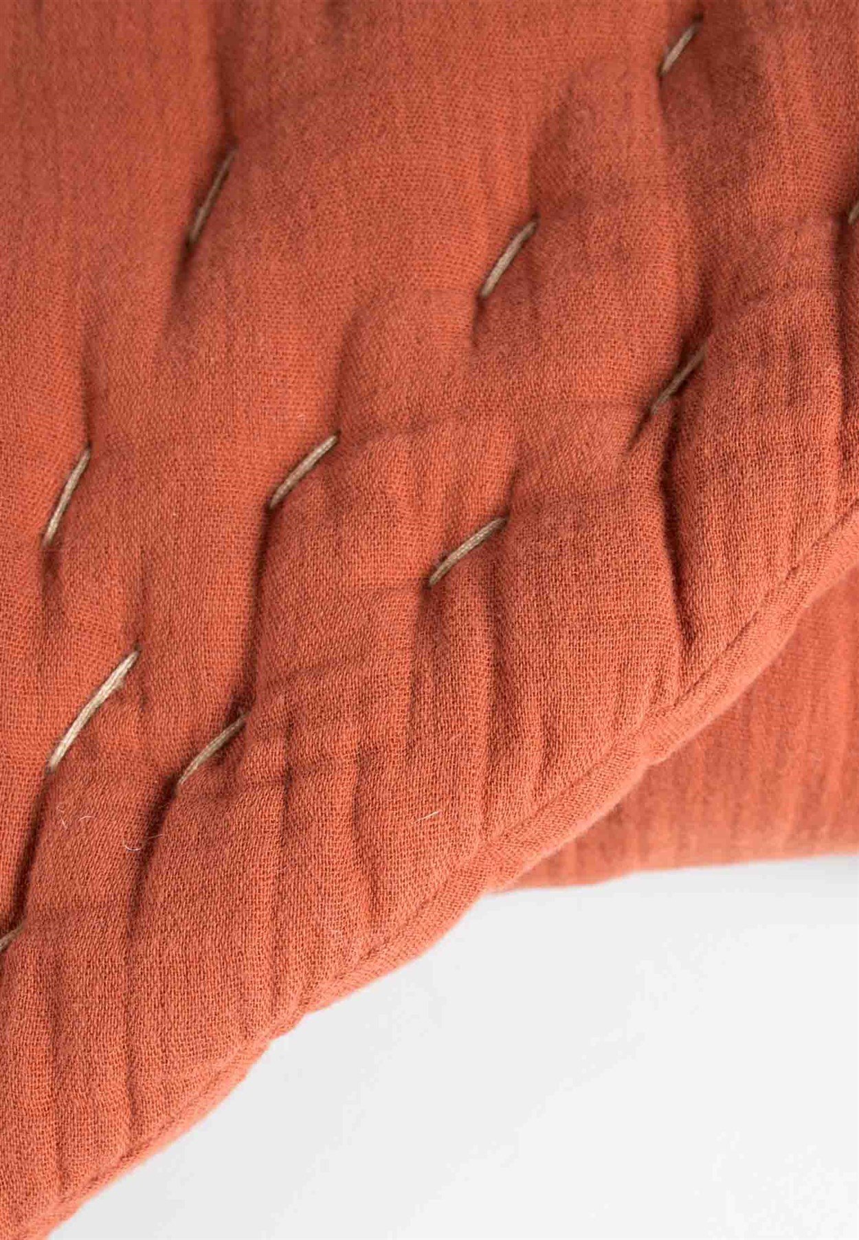 100256 - 1400CigitMüslin Yaprak Bebek Oyun Minderi (Yıkanmıştır) Rust