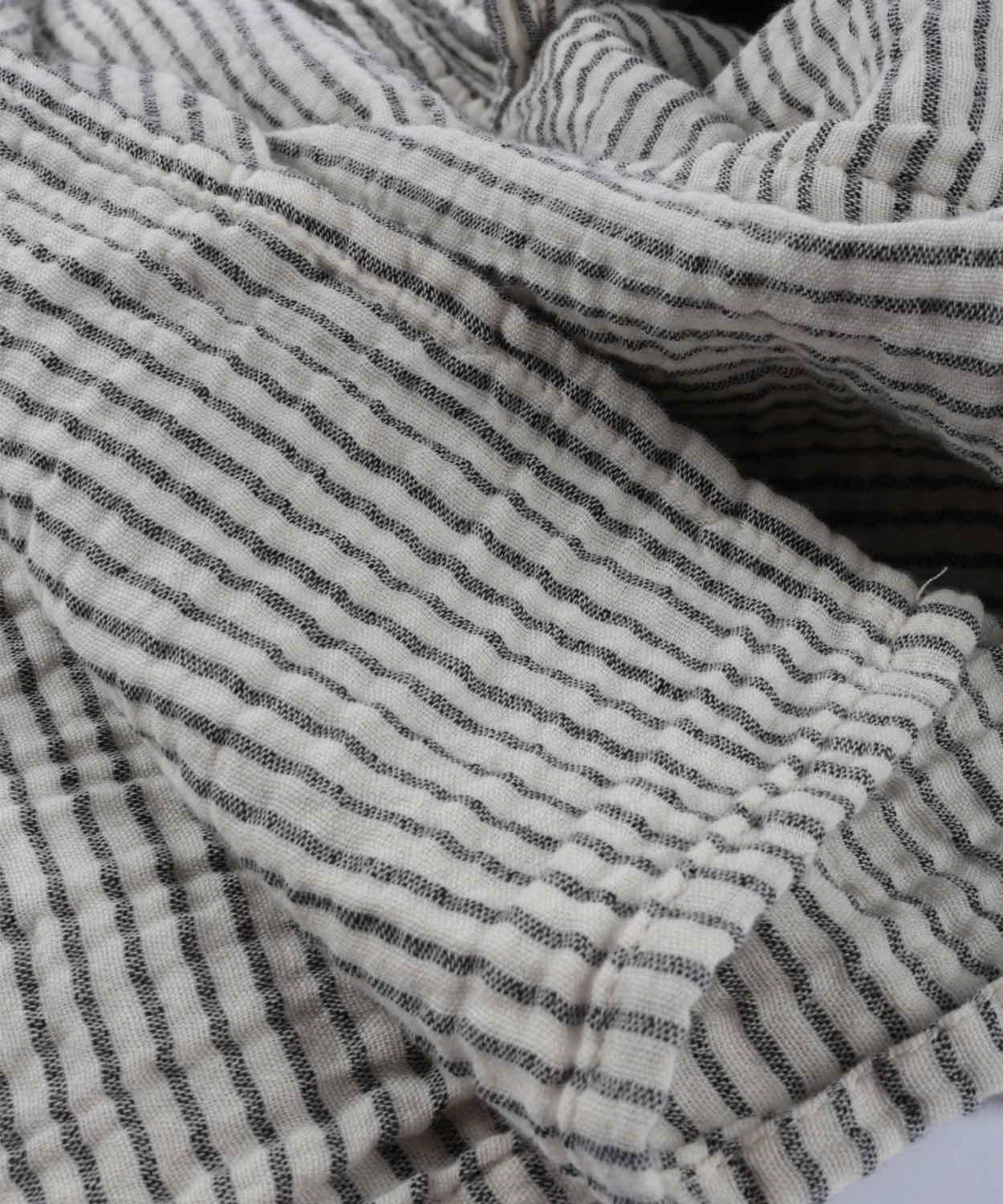 100267-0036CigitÇizgili Müslin Battaniye 90x100 cm Siyah Çizgili