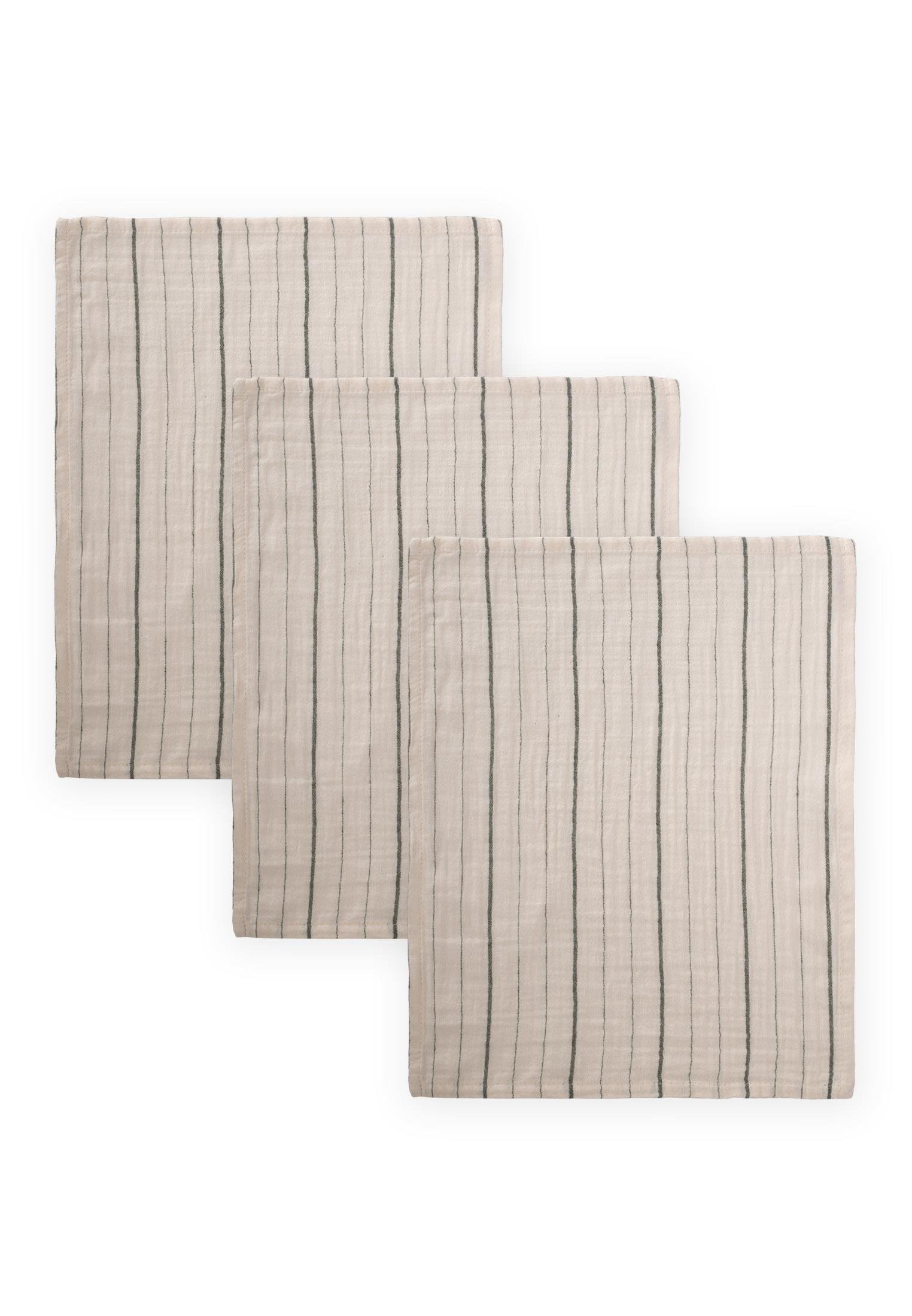 CigitÜçlü Müslin Ağız Bezi 20x30 cm YEŞİL ÇİZGİLİ