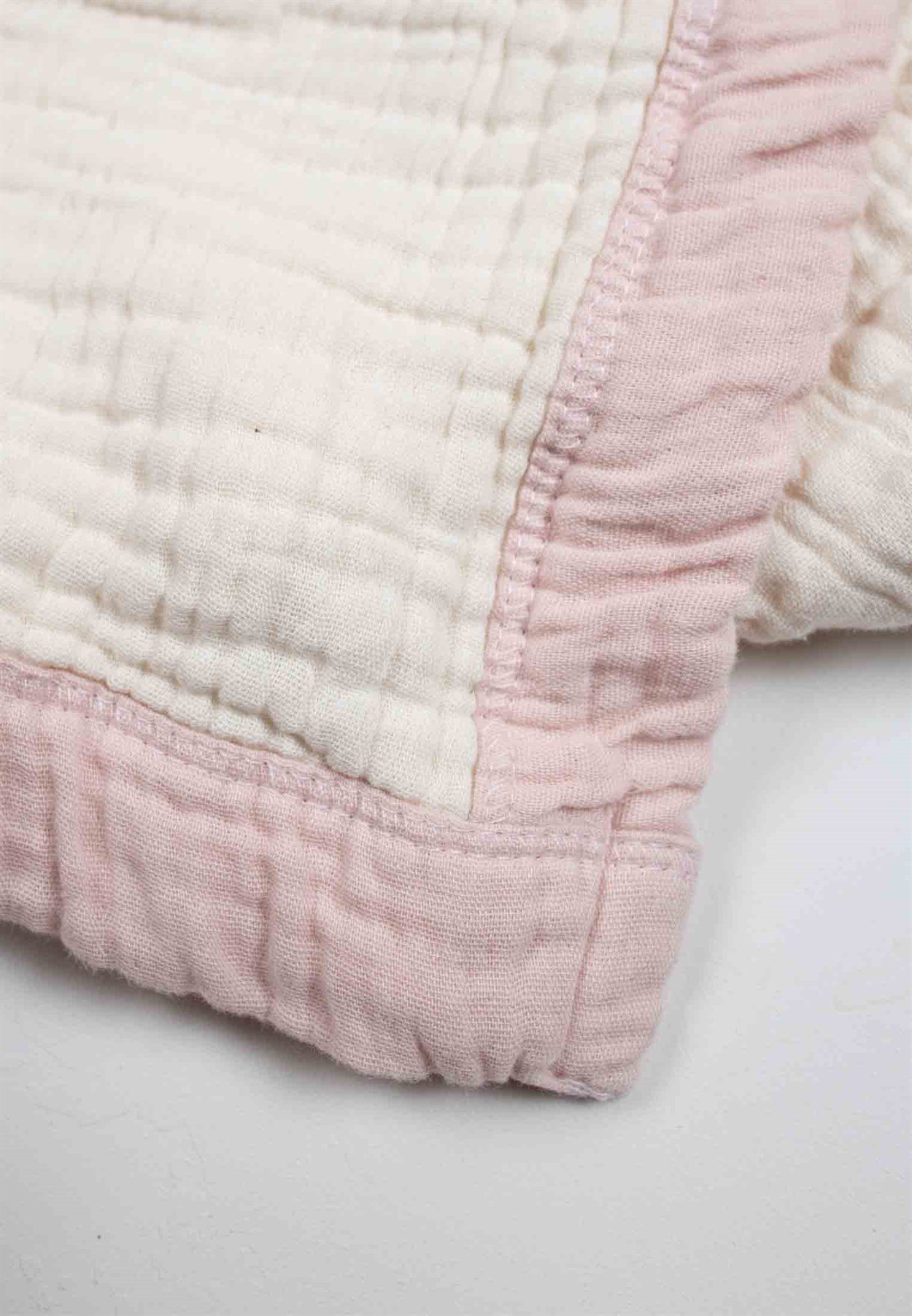 100308 - 5150CigitKalın Biyeli Çift Kat Ham Battaniye 85X90 HAM PUDRA 