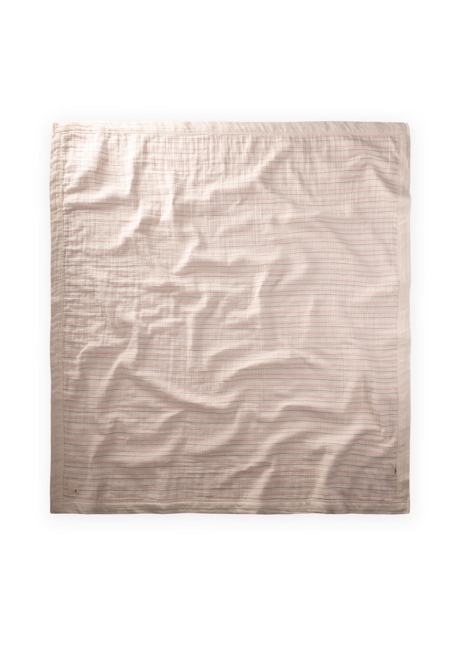 CigitKalın Biyeli Çift Kat Ham Battaniye 85X90 Cm KİREMİT ÇİZGİLİ