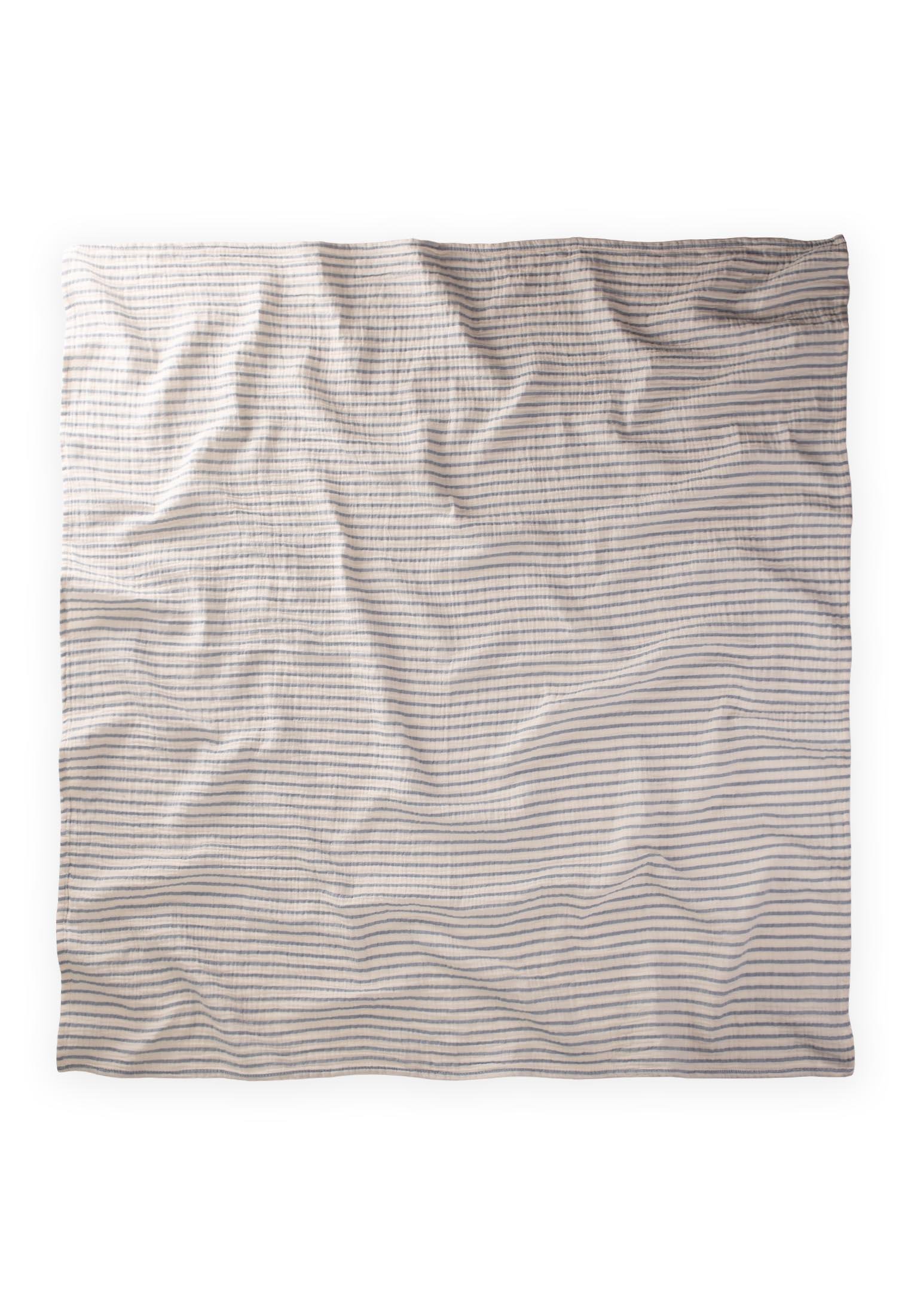 CigitNaturel Battaniye 90X100Cm İNDİGO ÇİZGİLİ