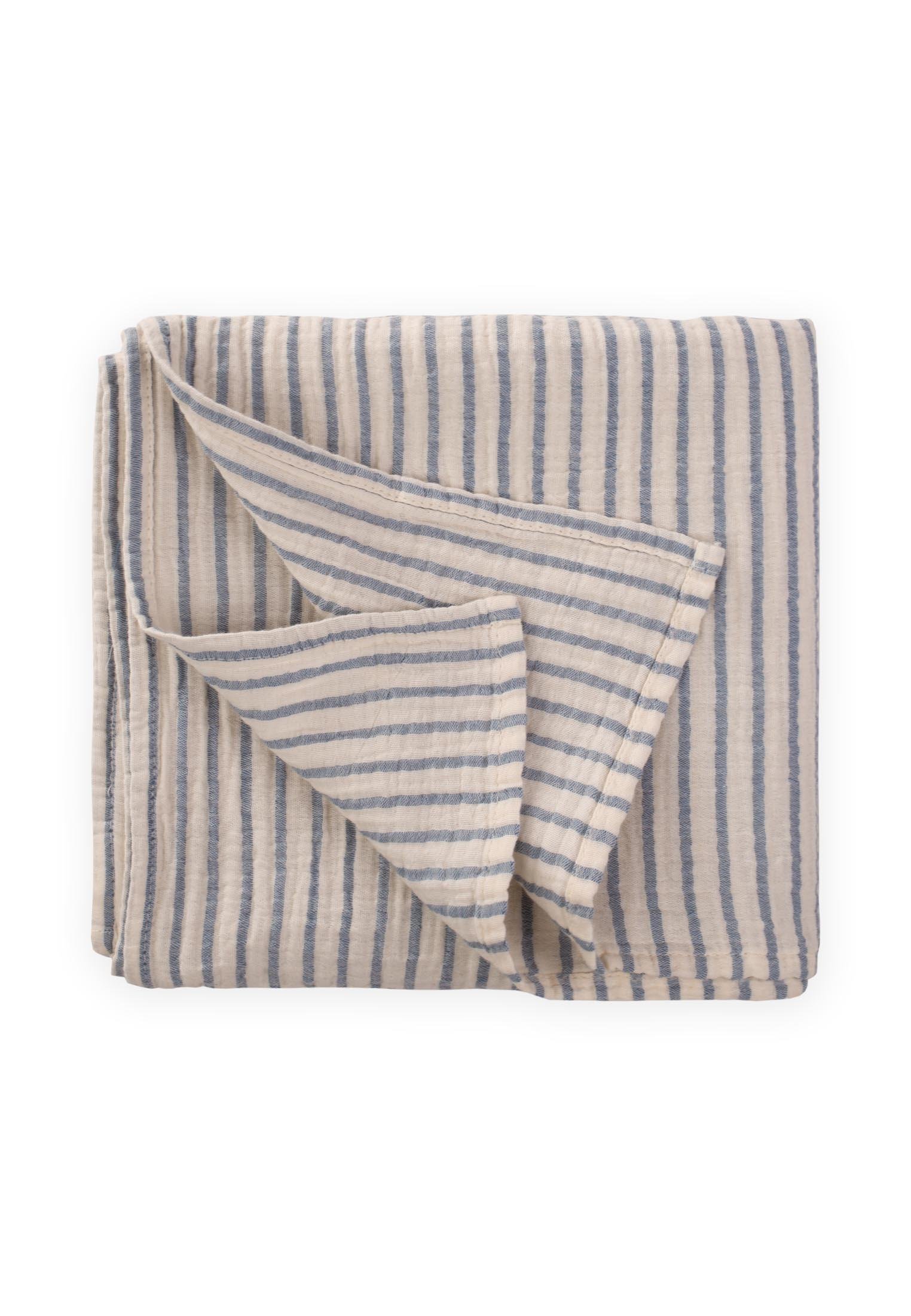 CigitNaturel Battaniye 90X100Cm İNDİGO ÇİZGİLİ