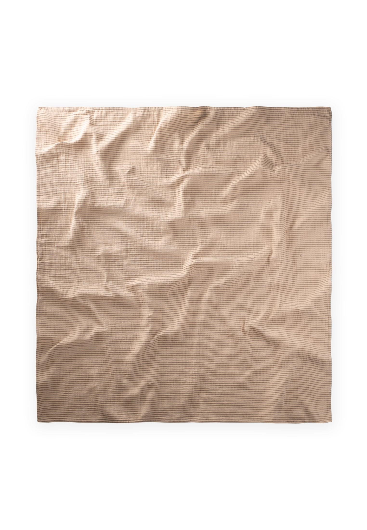 CigitNaturel Battaniye 90X100Cm BEJ İNCE ÇİZGİLİ