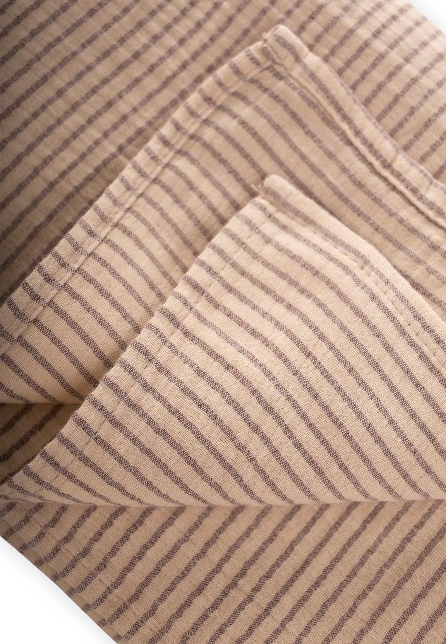 CigitNaturel Battaniye 90X100Cm BEJ İNCE ÇİZGİLİ