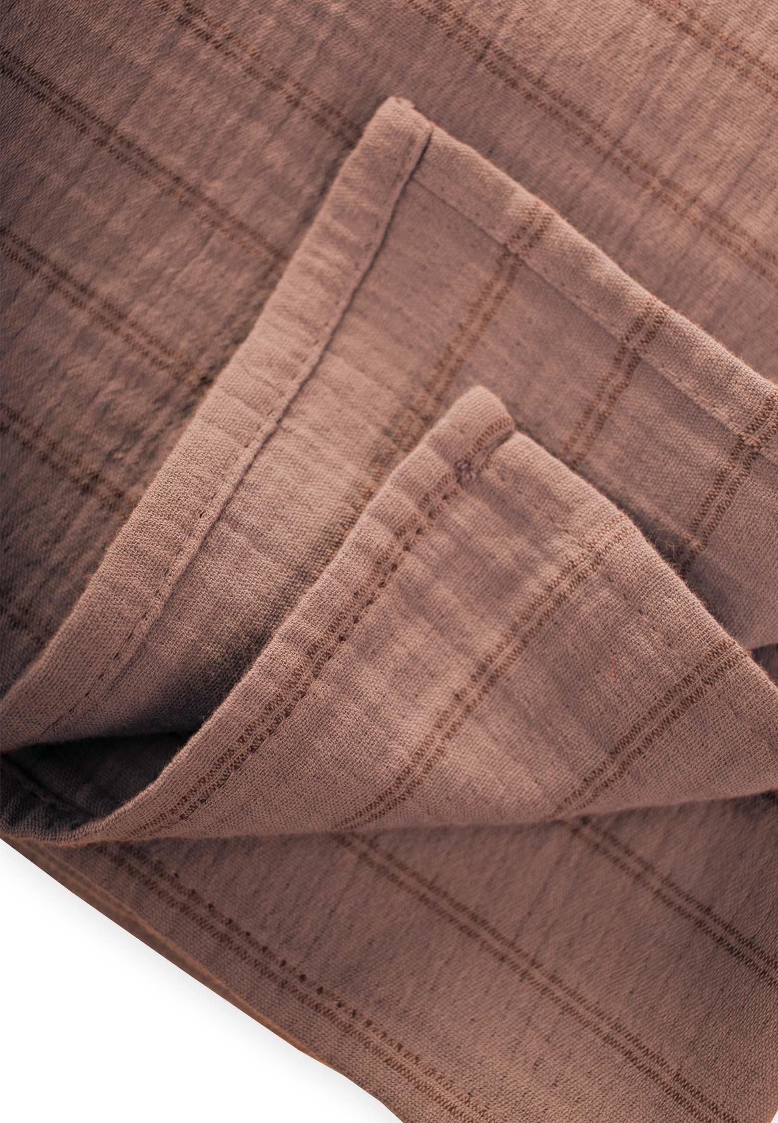 CigitNaturel Battaniye 90X100Cm KAHVE ÇİFT ÇİZGİ