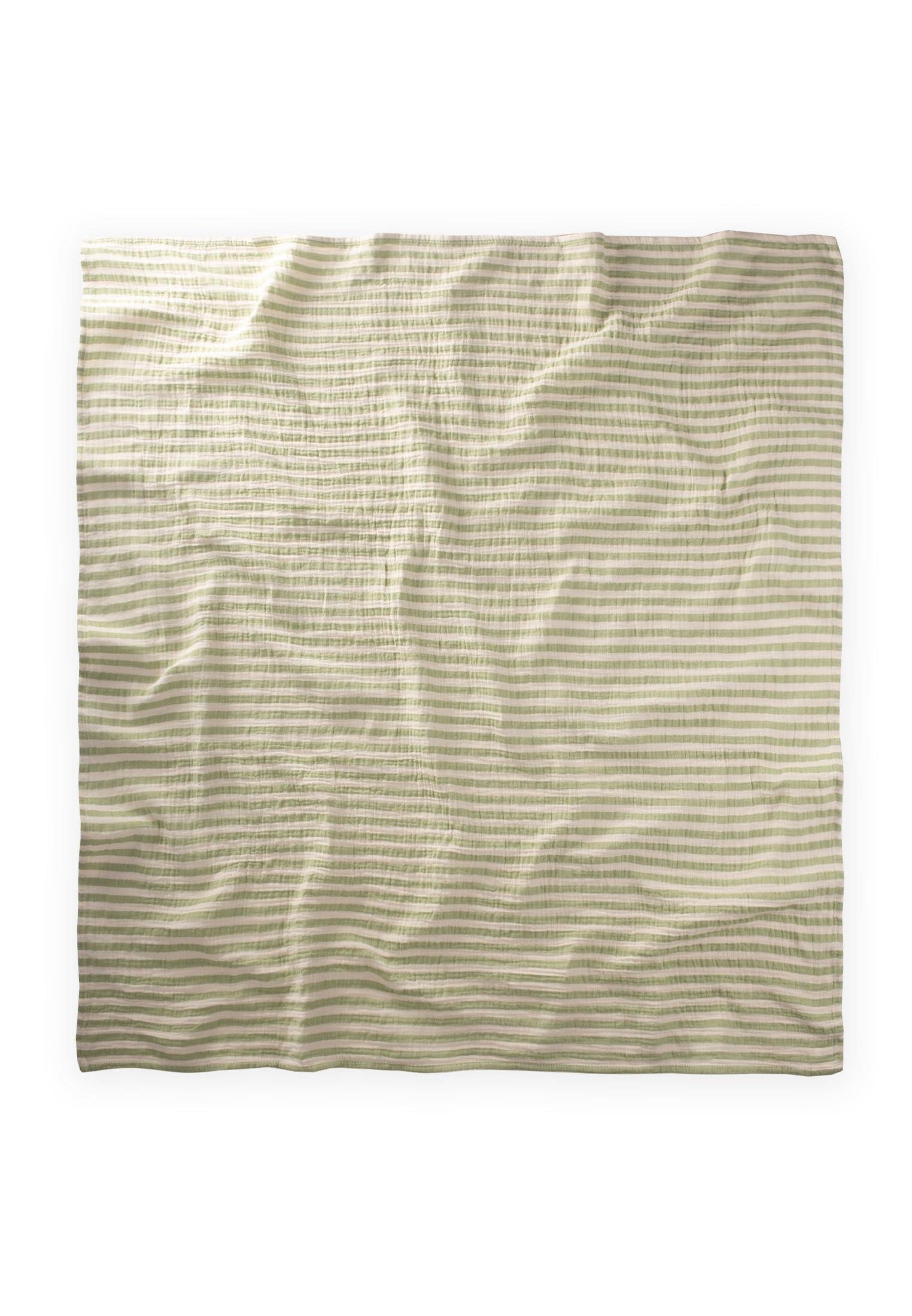 CigitNaturel Battaniye 90X100Cm F.YEŞİLİ KLN ÇİZGİ