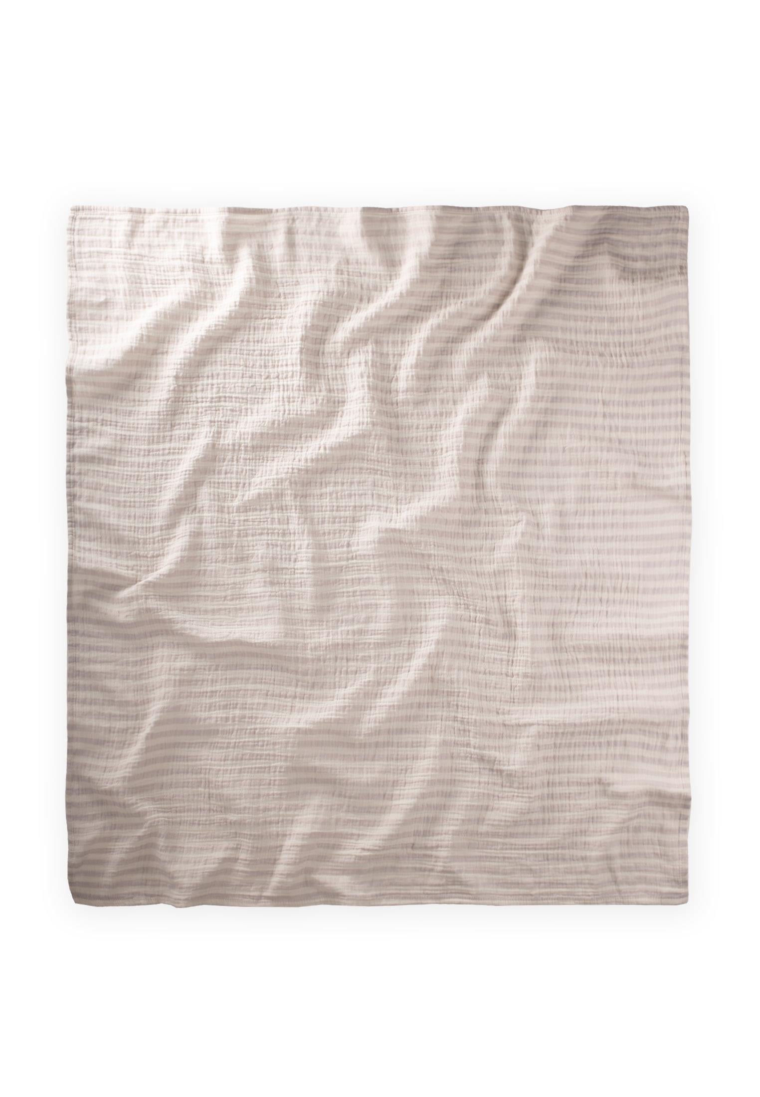 CigitNaturel Battaniye 90X100Cm BEJ KALIN ÇİZGİ