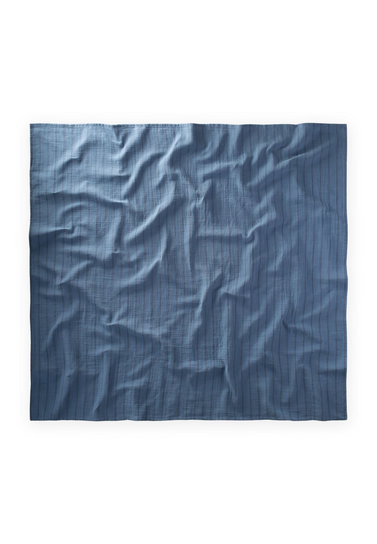 CigitNaturel Battaniye 90X100Cm İNDİGO ÇİFT ÇİZGİ