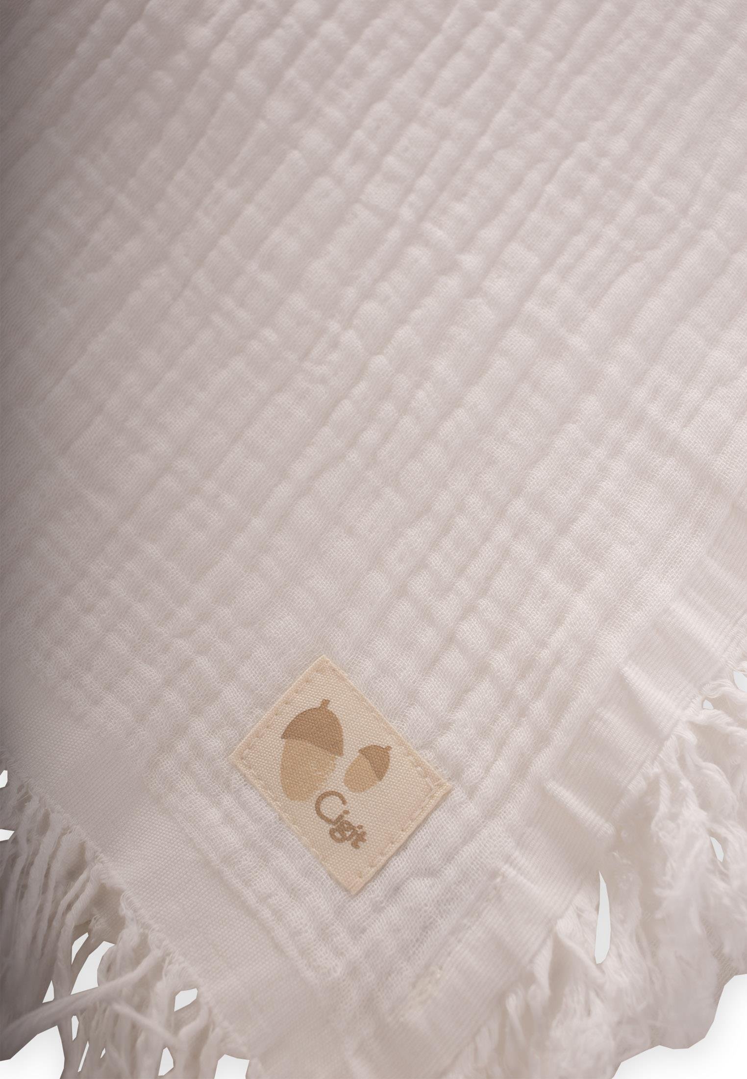 CigitDört Kat K. Püsküllü Battaniye 80X120 Cm EKRU