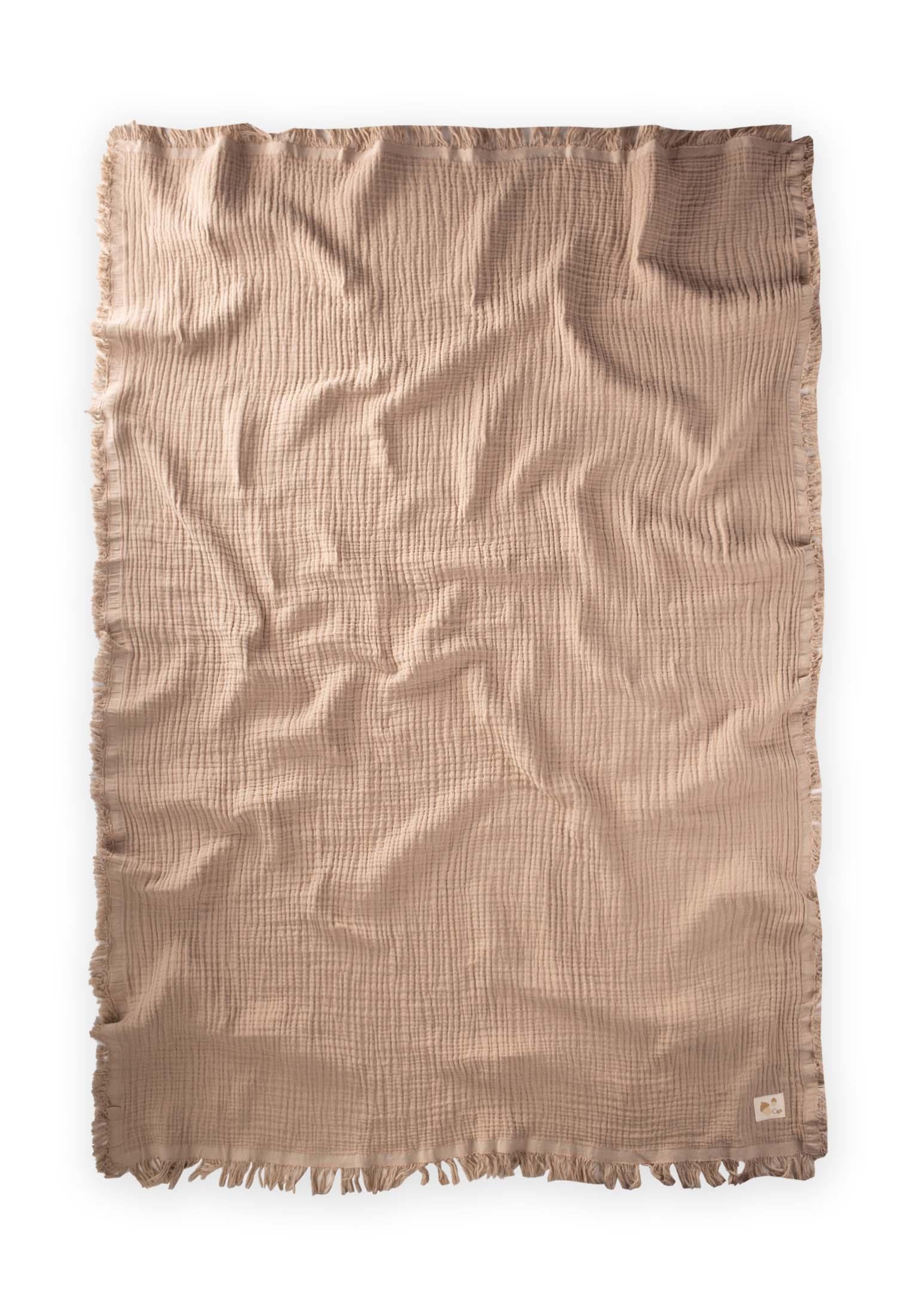 CigitDört Kat K. Püsküllü Battaniye 80X120 Cm VİZON