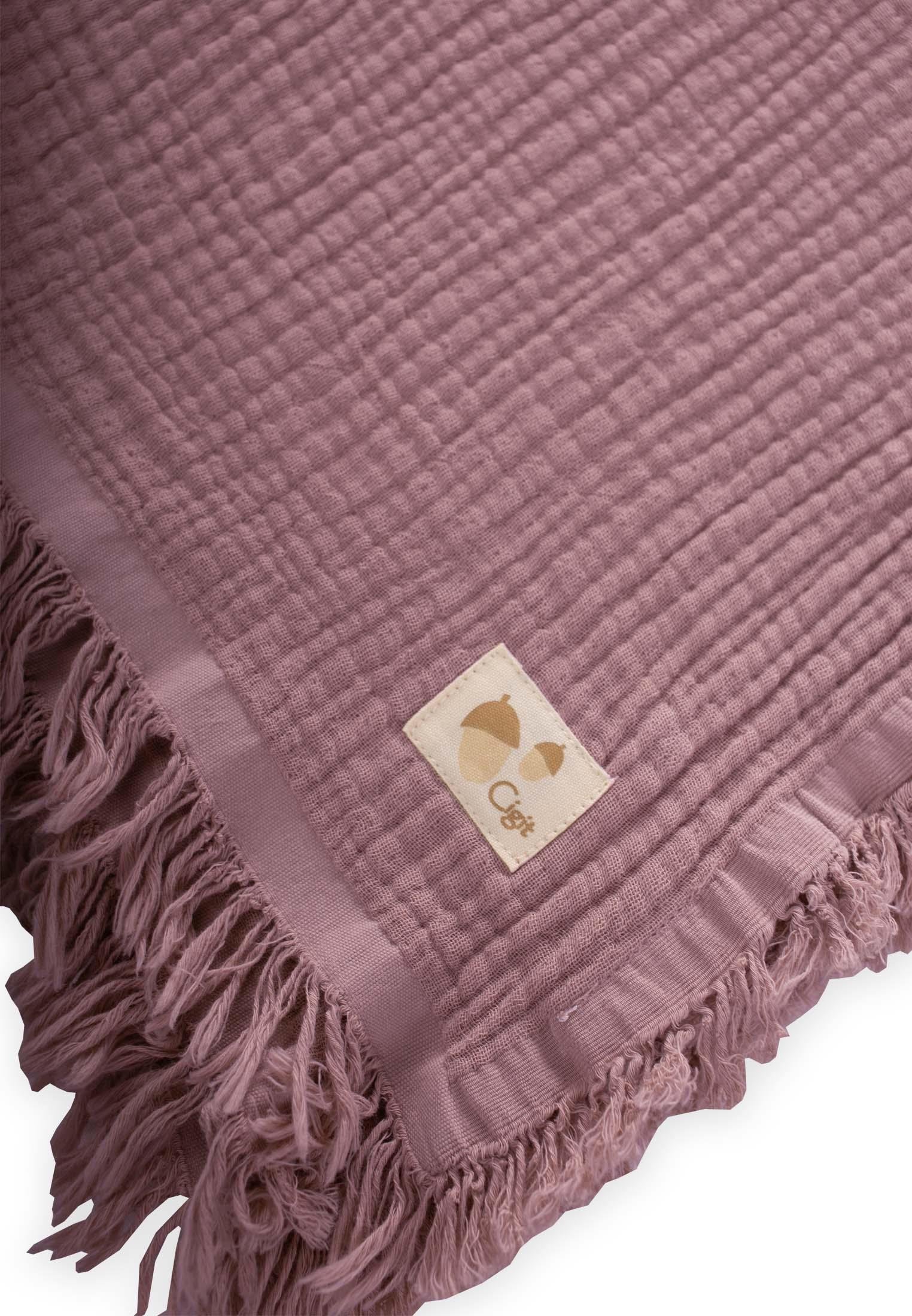 CigitDört Kat K. Püsküllü Battaniye 80X120 Cm BAKIR